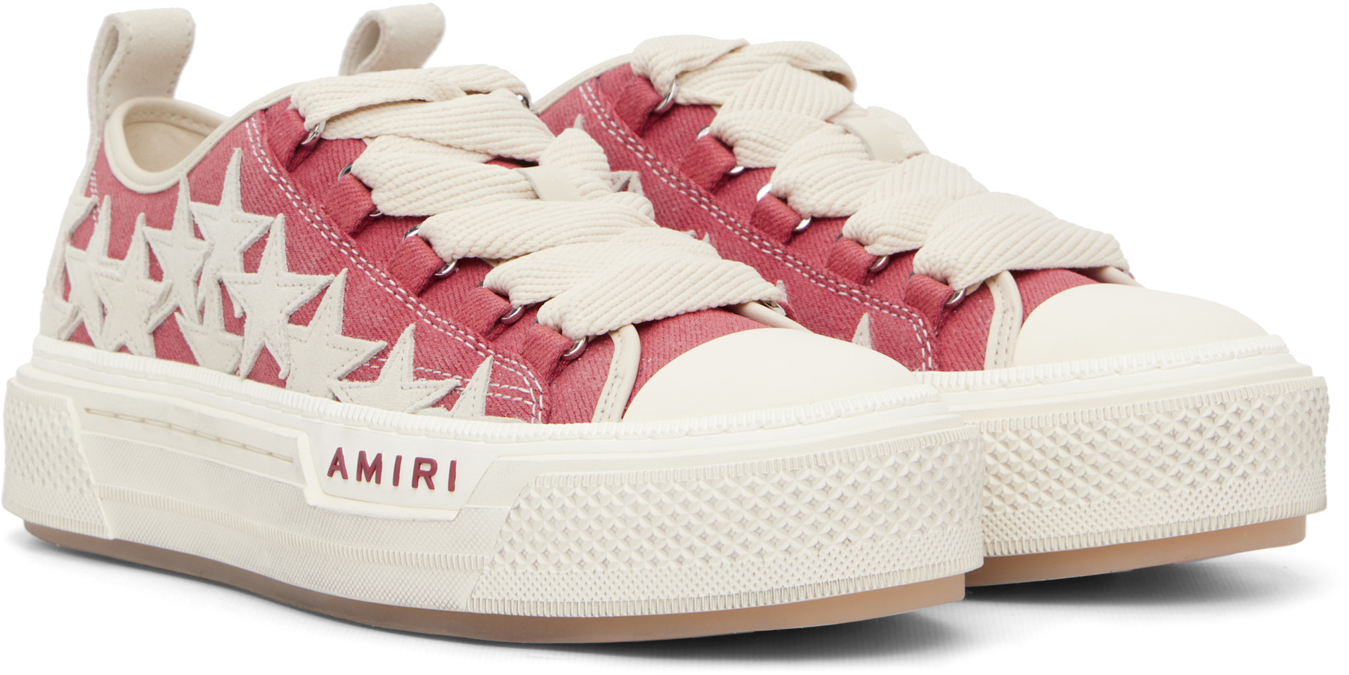 AMIRI: レッド Distressed Stars Court Low スニーカー | SSENSE 日本