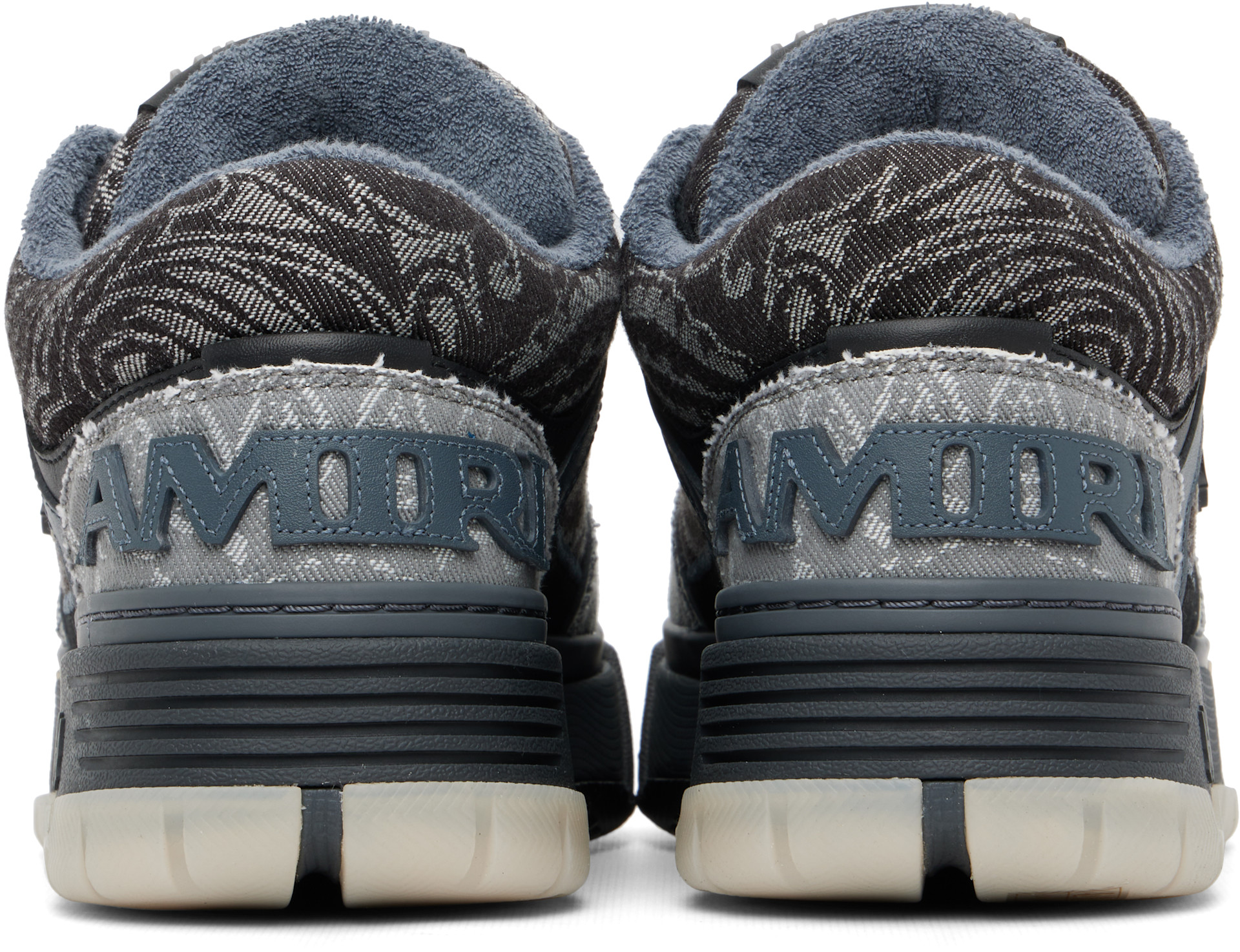 AMIRI: Blue Bandana Jacquard MA-1 Sneakers | SSENSE Canada