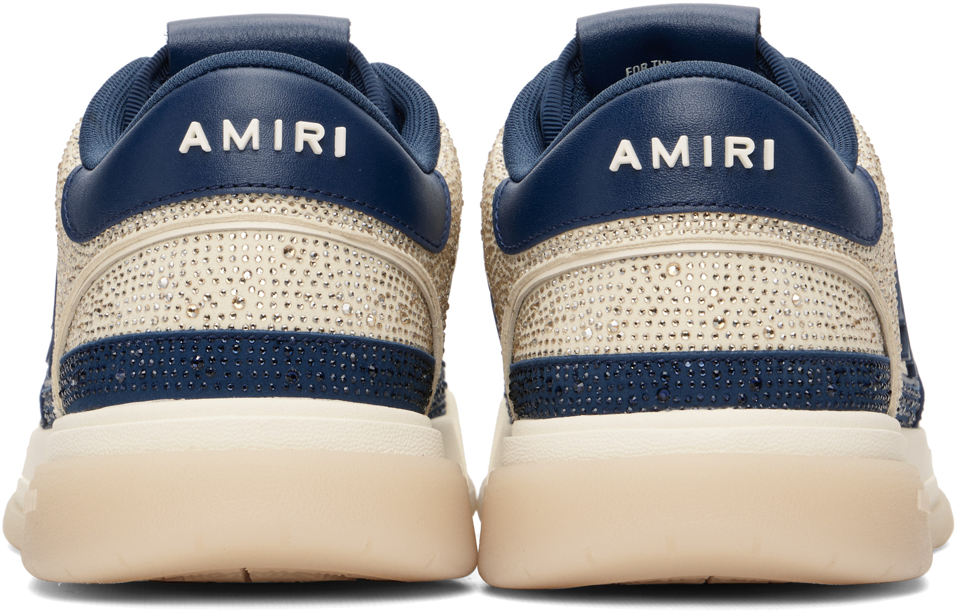 AMIRI - Beige & Navy Crystal Classic Low Sneakers