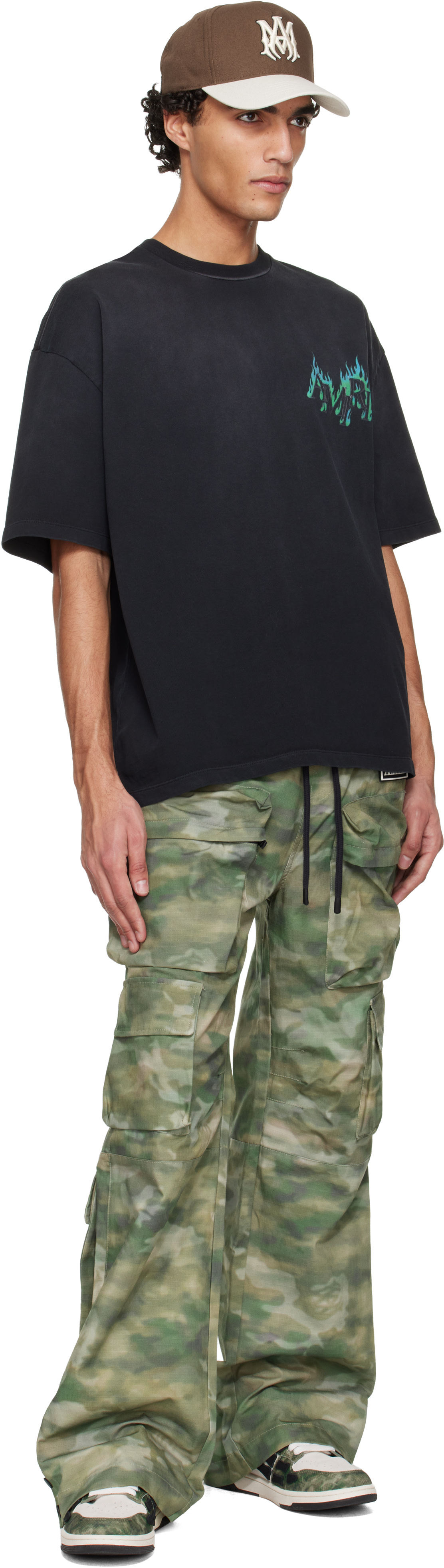 AMIRI: Beige & Khaki Camo Classic Low Sneakers | SSENSE