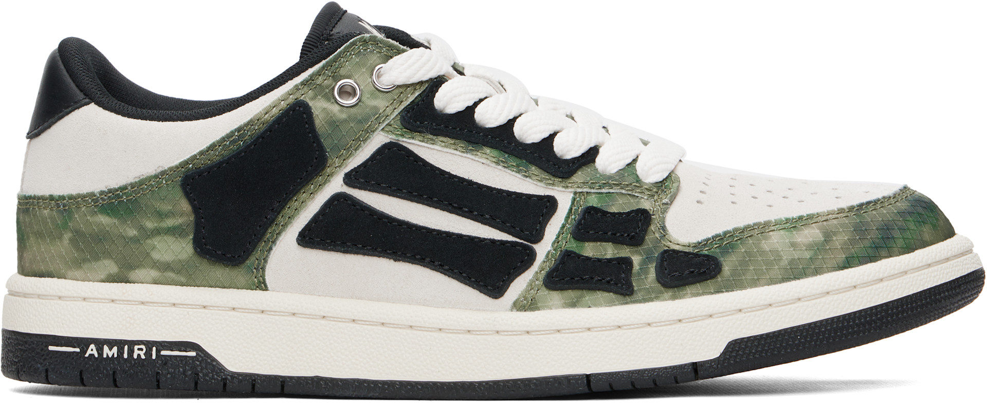 AMIRI - Khaki & Beige Camo Skel Top Low Sneakers