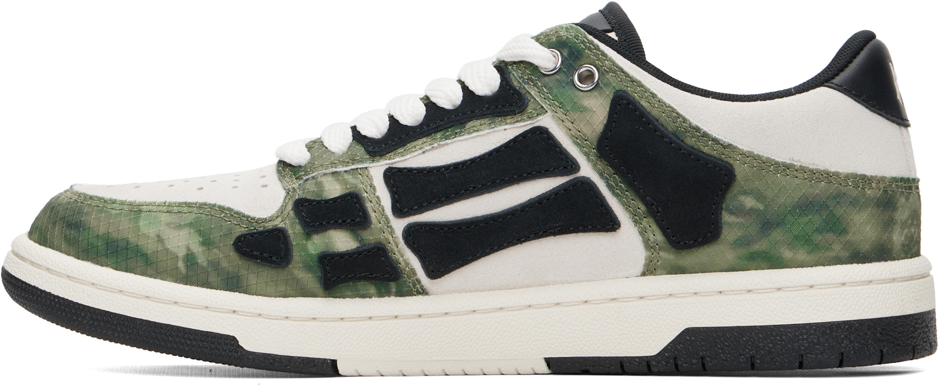 AMIRI - Khaki & Beige Camo Skel Top Low Sneakers