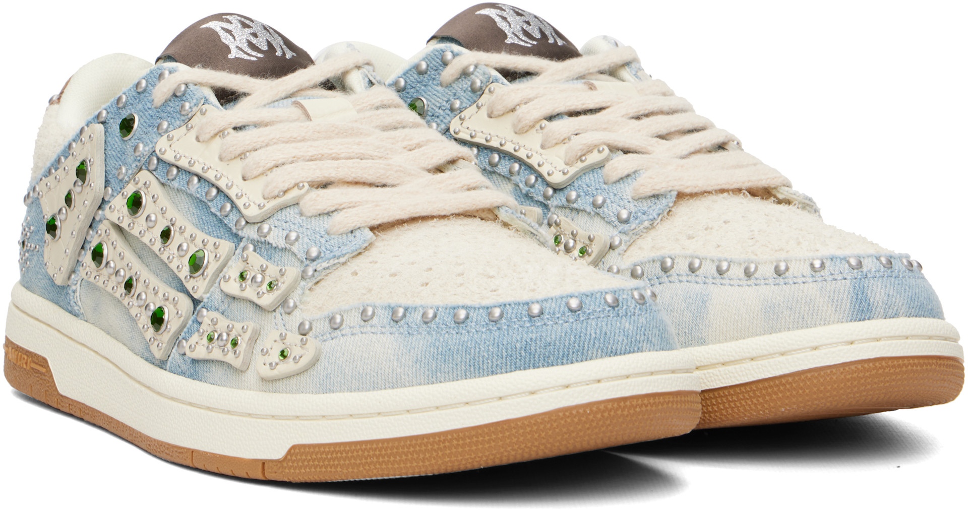 AMIRI: Blue Stud Skel Top Low Sneakers | SSENSE