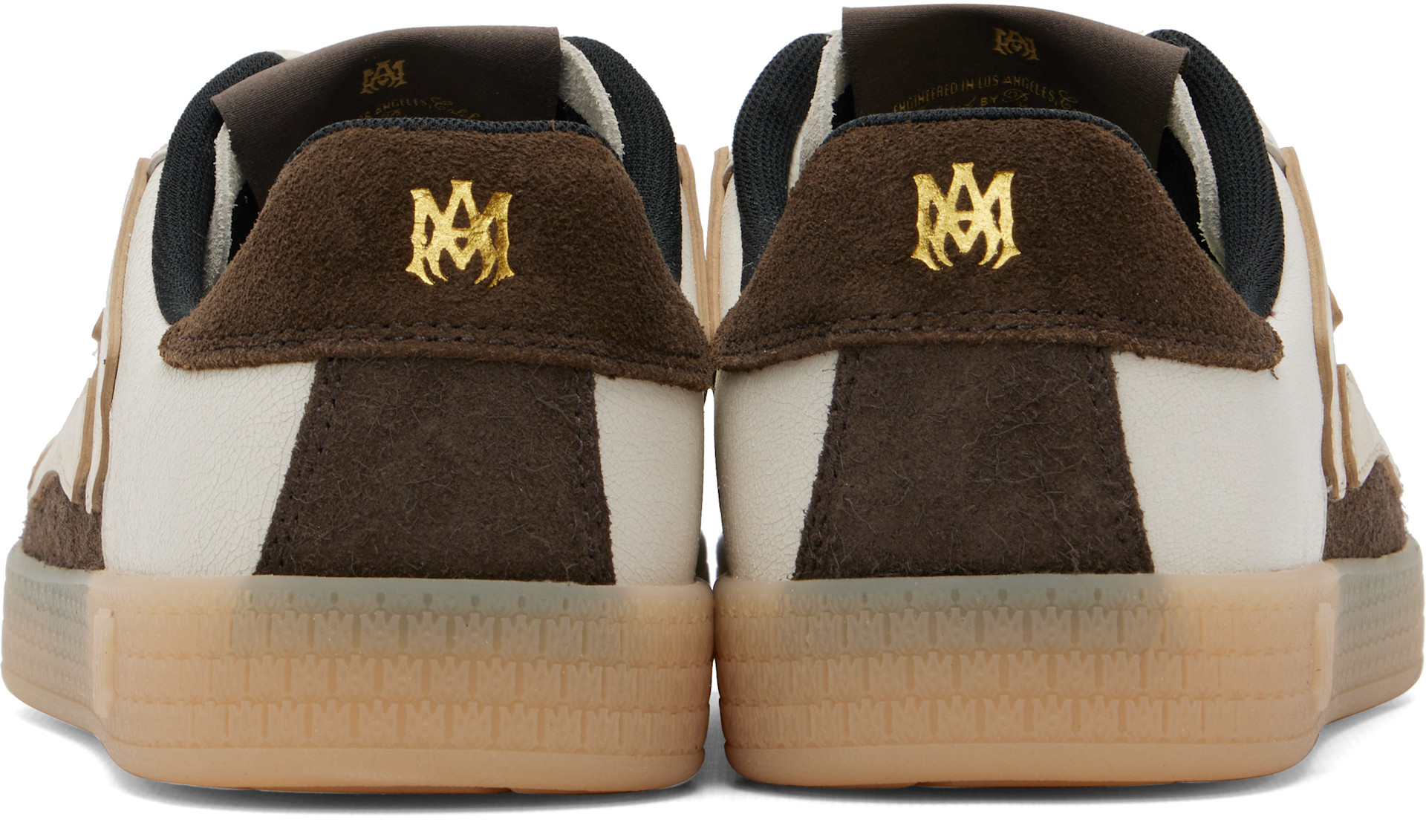 AMIRI - White & Brown Metallic Pacific Bones Sneakers