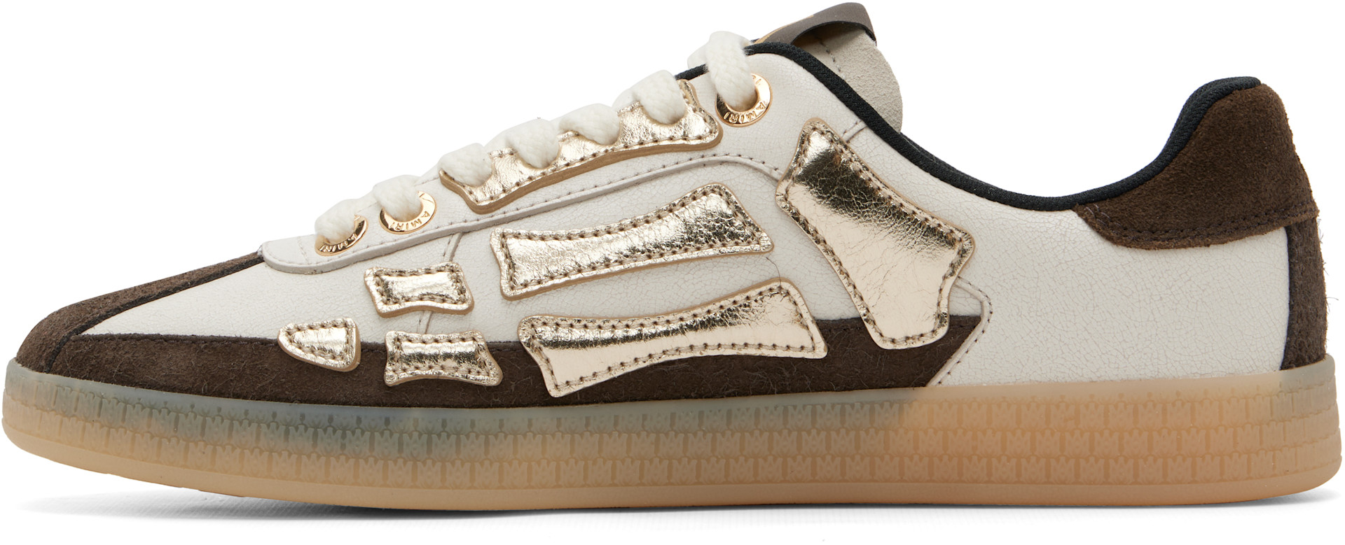 AMIRI - White & Brown Metallic Pacific Bones Sneakers
