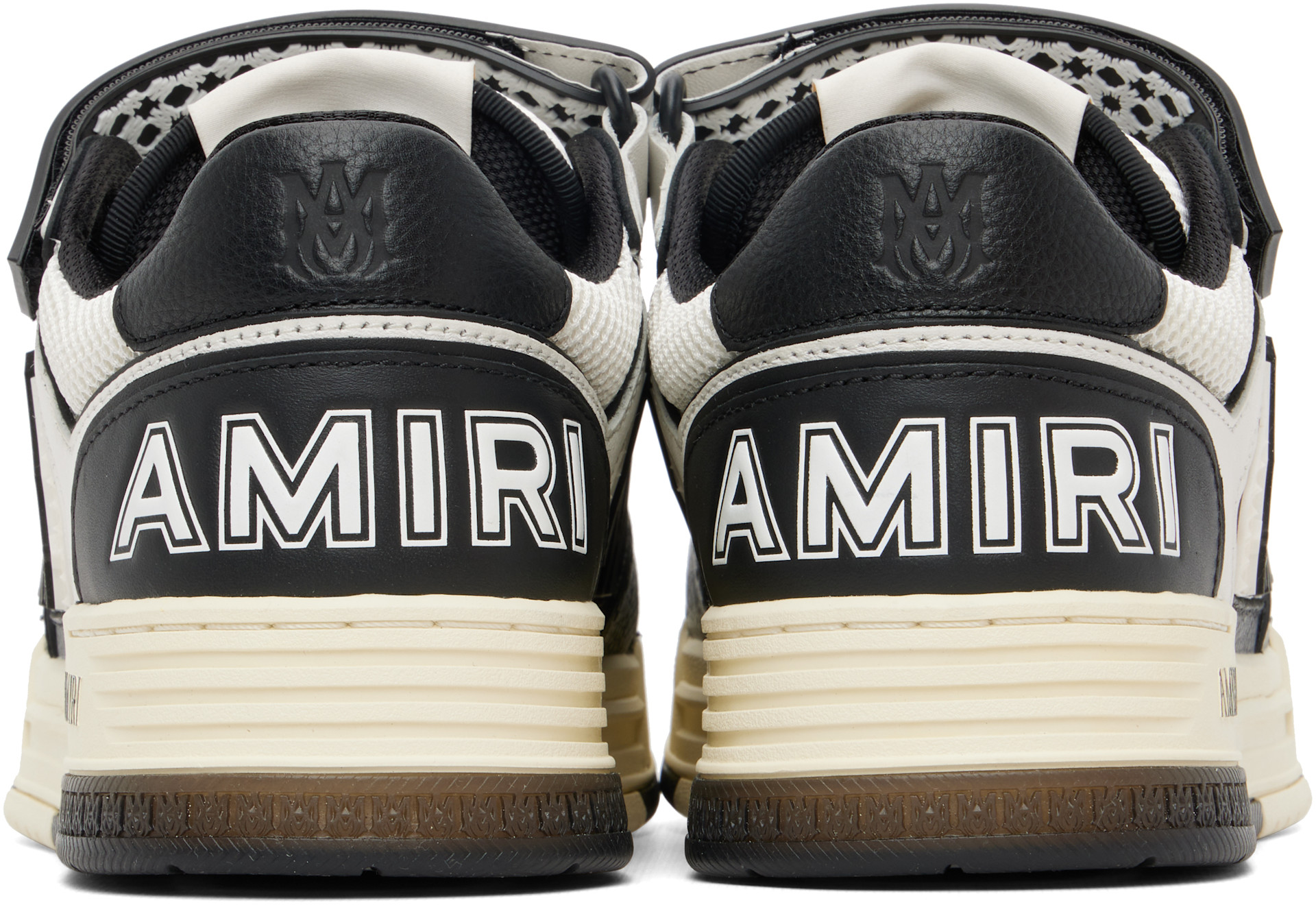AMIRI - Baskets Skyline noir et blanc à monogrammes