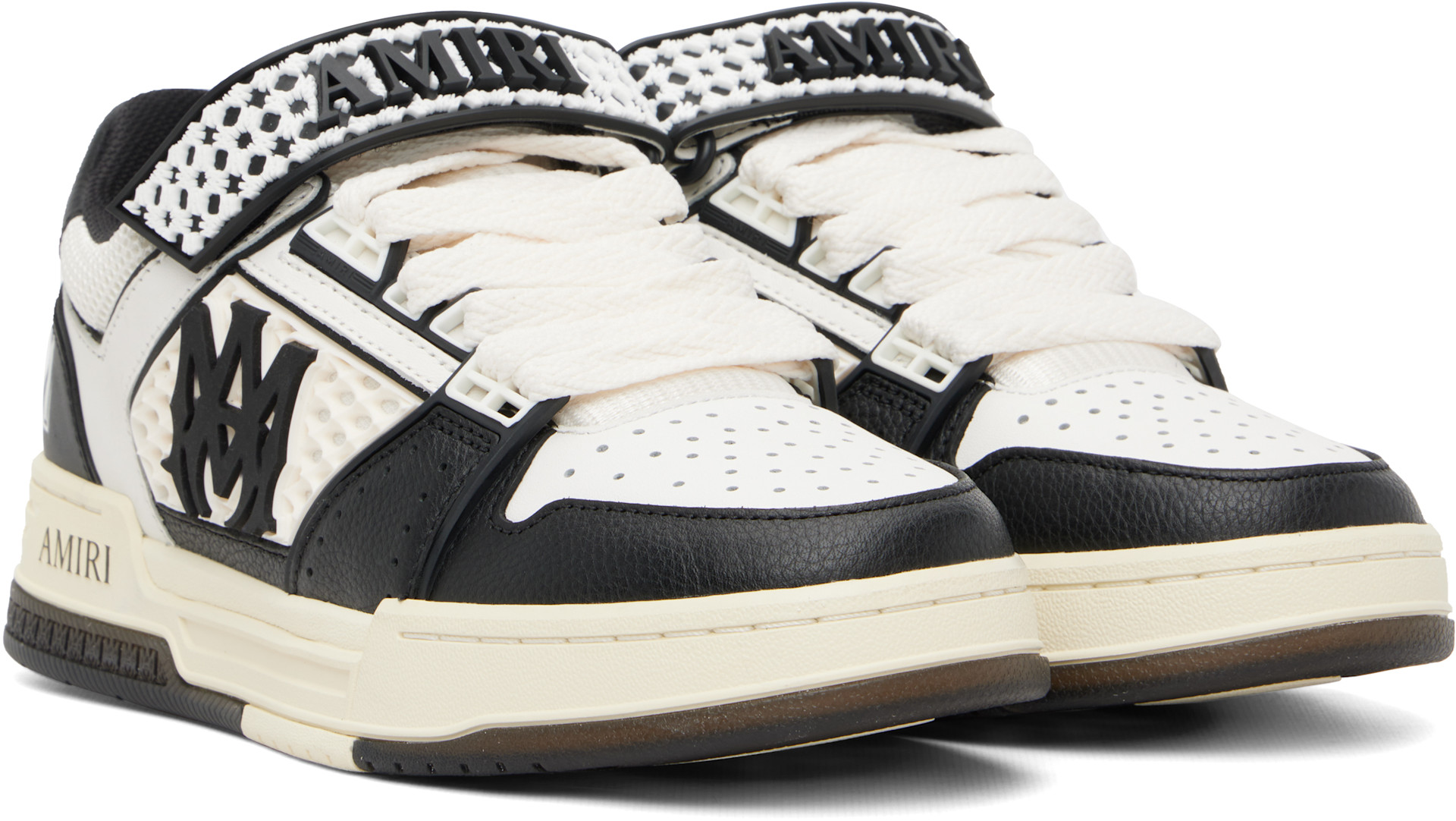AMIRI - Baskets Skyline noir et blanc à monogrammes
