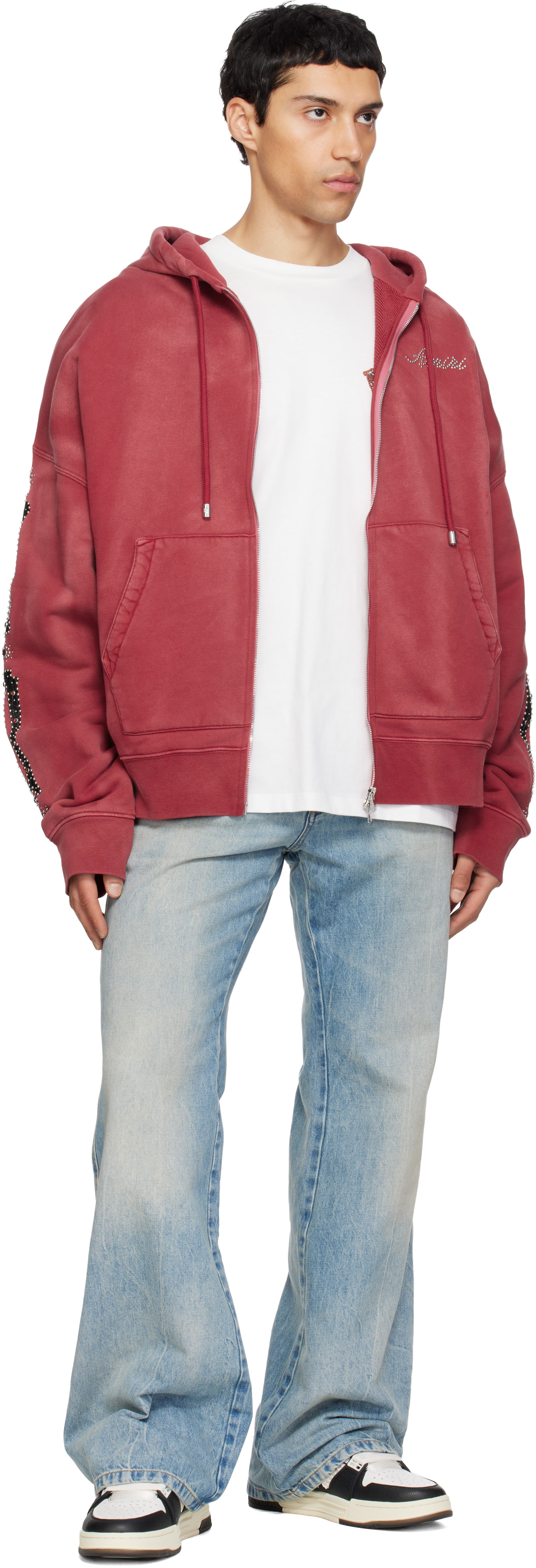 AMIRI - Baskets Skyline noir et blanc à monogrammes