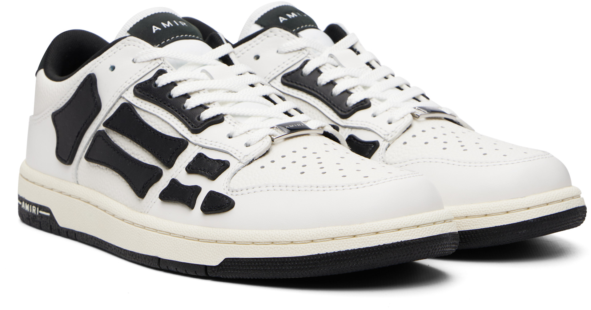 AMIRIスニーカーシューズSneakers Skel-top Low White AMIRI: White & Black Skel Top Low Sneakers | SSENSE