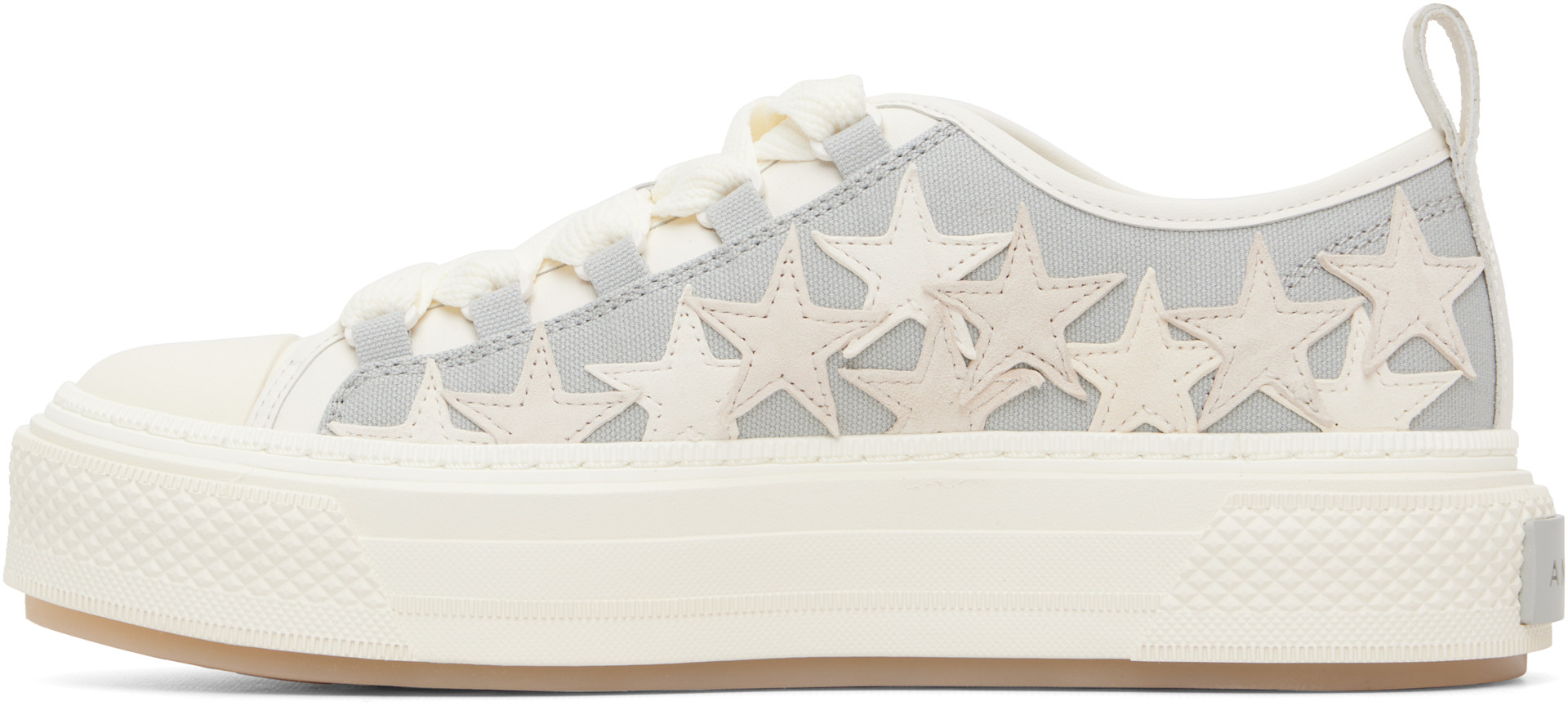AMIRI: White & Grey Stars Court Low Sneakers | SSENSE
