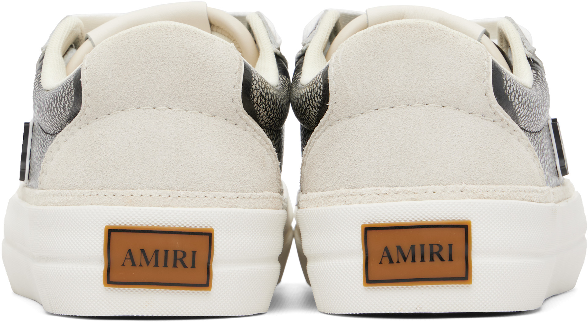 AMIRI: Black & Silver Pebbled Sunset Skate Sneakers | SSENSE