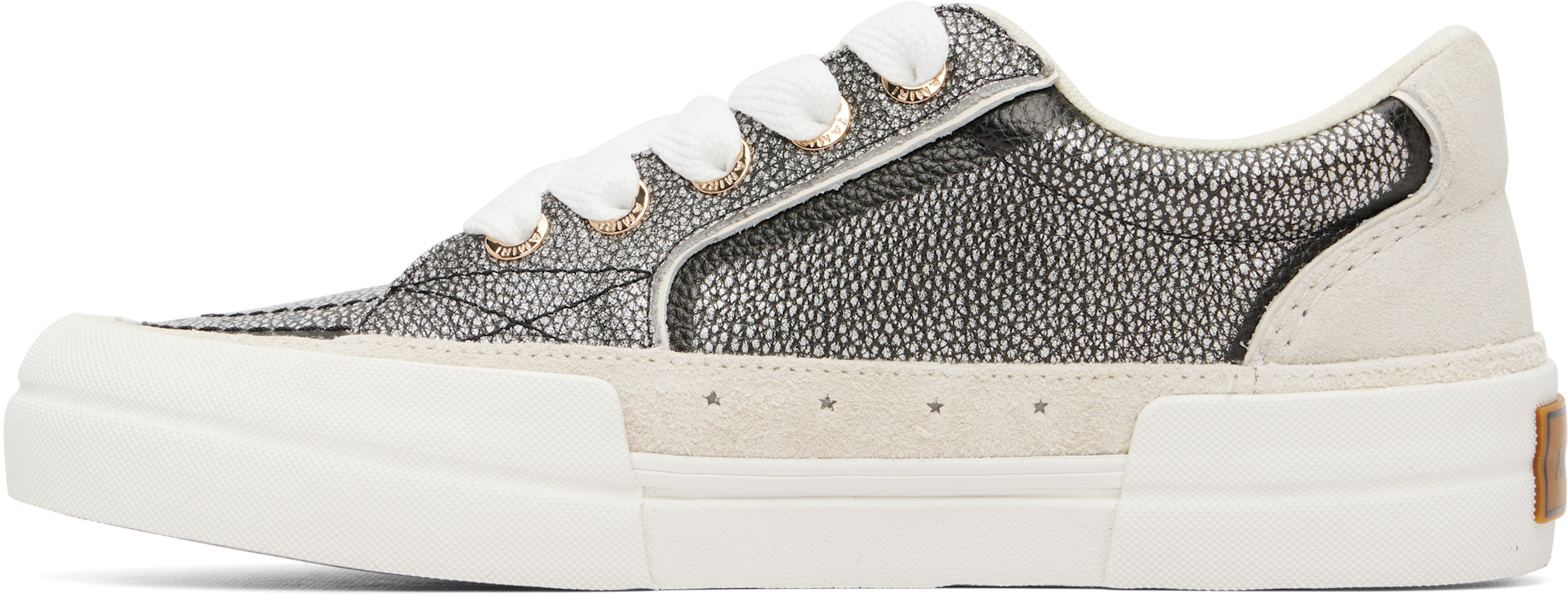 AMIRI: Black & Silver Pebbled Sunset Skate Sneakers | SSENSE