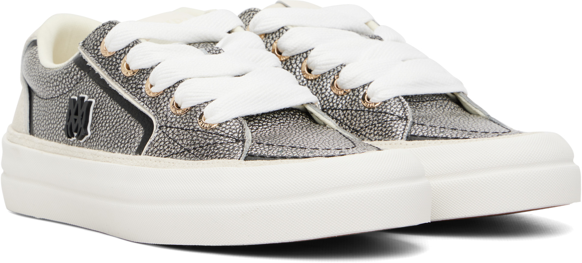 AMIRI - Black & Silver Pebbled Sunset Skate Sneakers