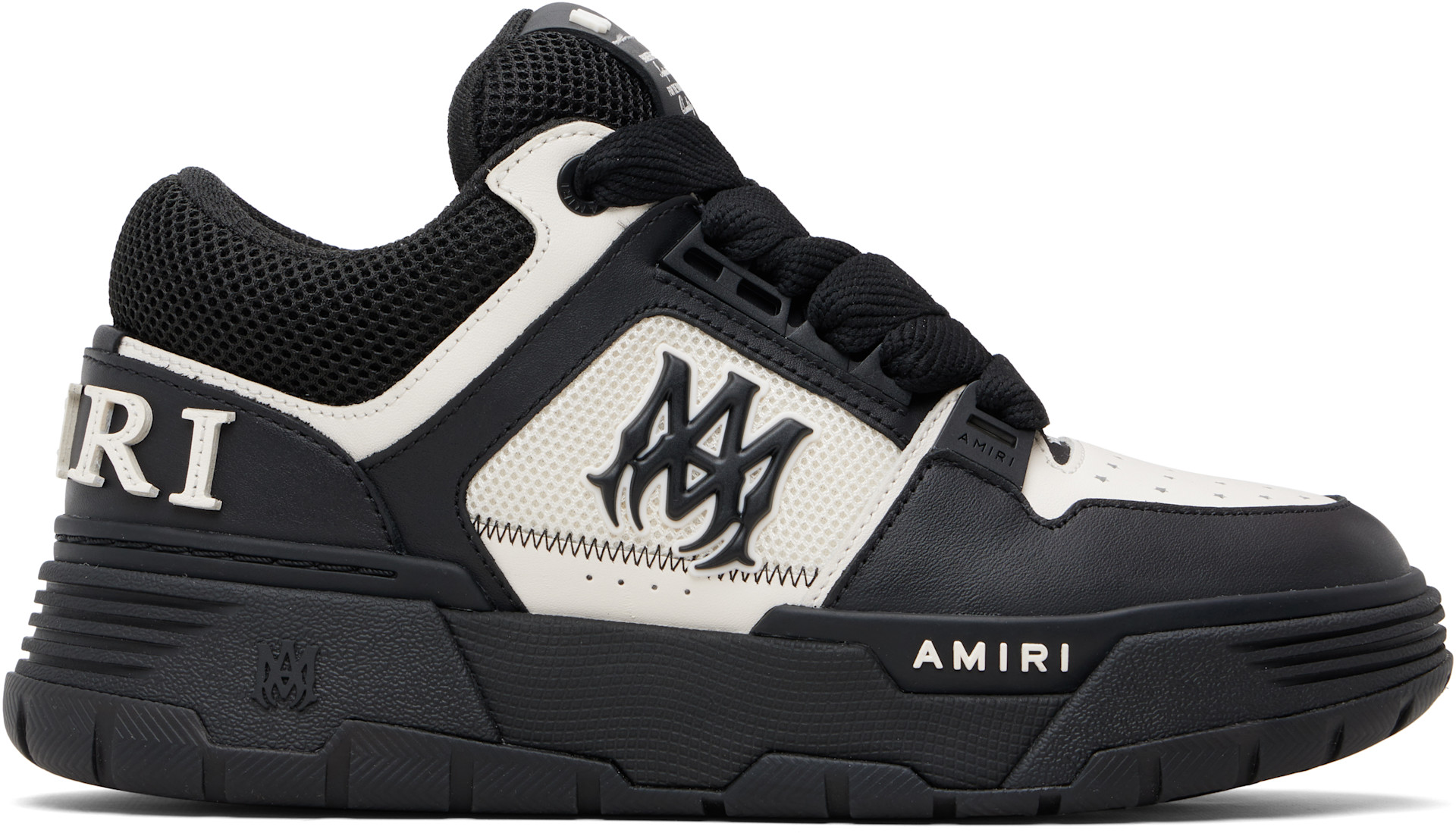 AMIRI: White & Black MA Patch MA-1 Sneakers | SSENSE Hong Kong SAR
