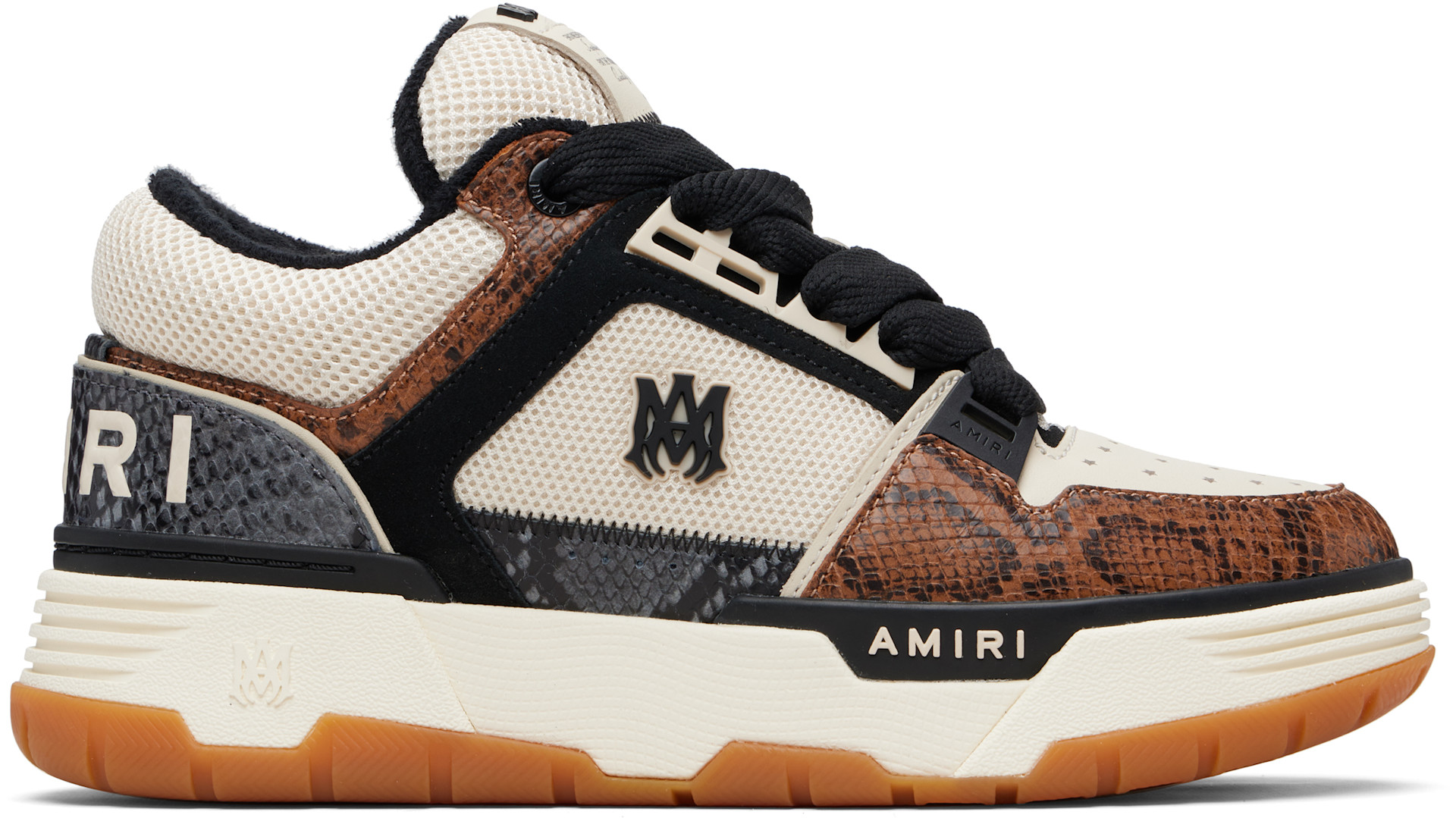 AMIRI: オフホワイト＆ブラウン Snake MA-1 スニーカー | SSENSE 日本