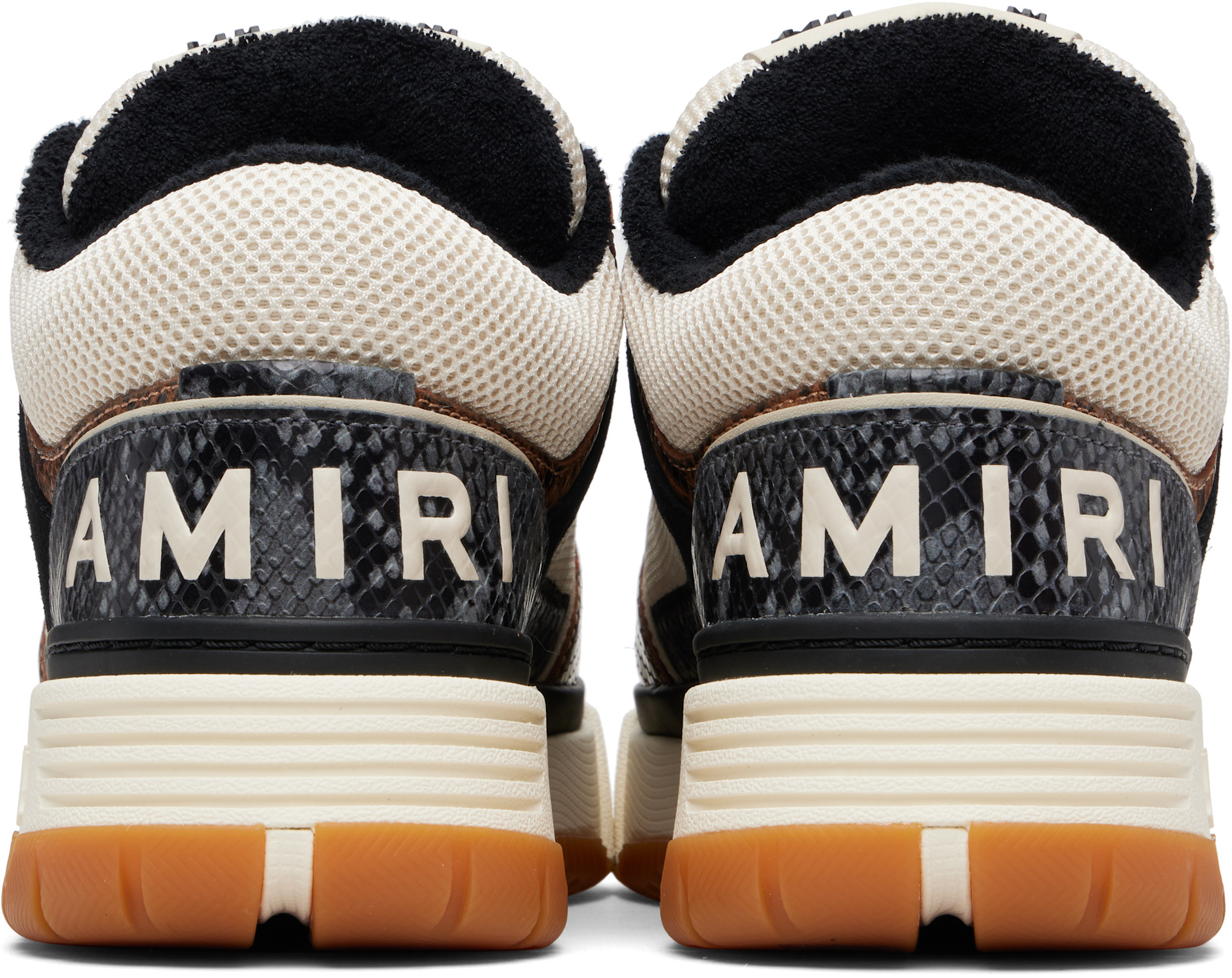 AMIRI - Off-White & Brown Snake MA-1 Sneakers