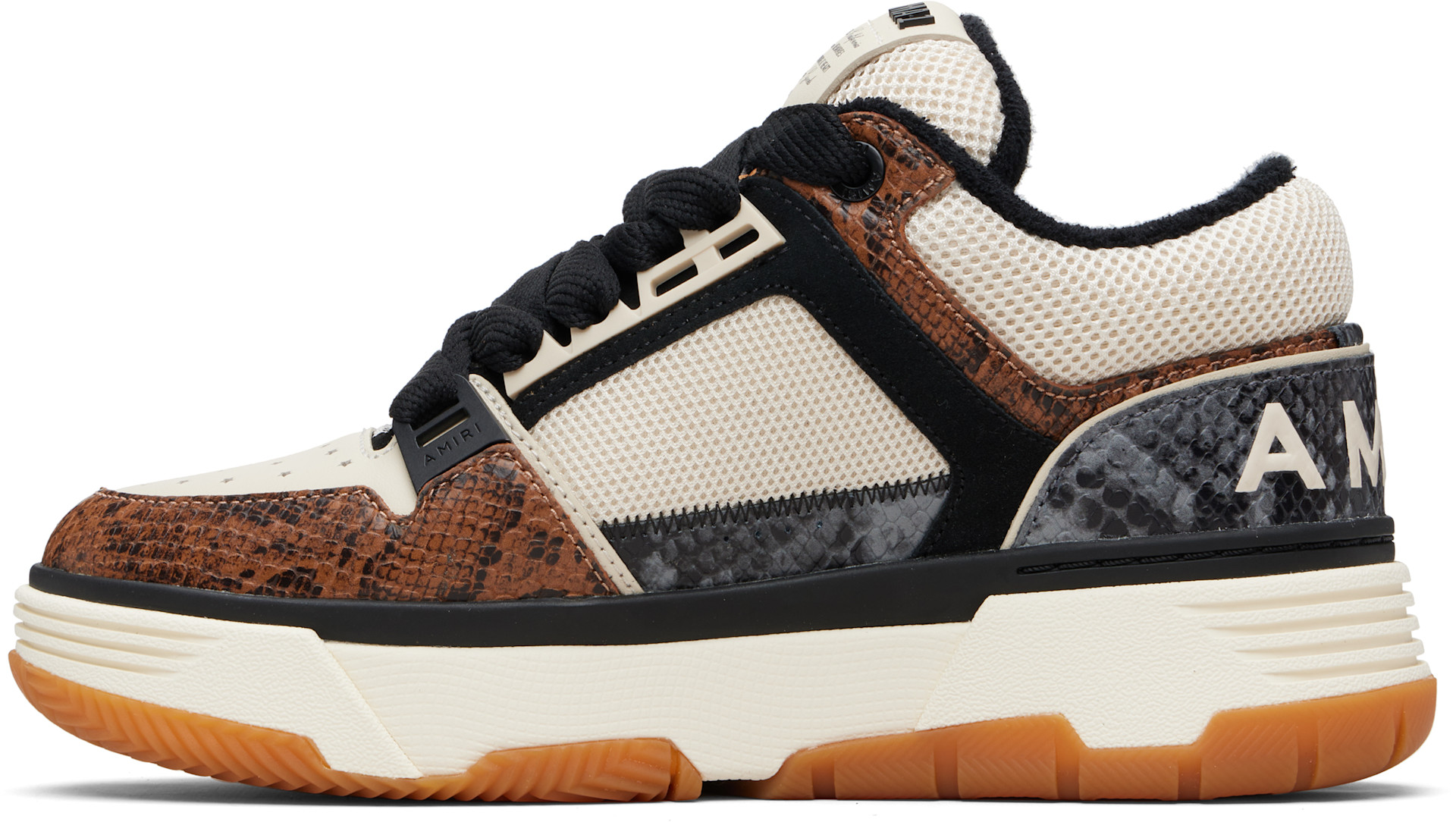 AMIRI: オフホワイト&ブラウン Snake MA-1 スニーカー | SSENSE 日本 AMIRI: オフホワイト&ブラウン Snake MA-1 スニーカー | SSENSE 日本