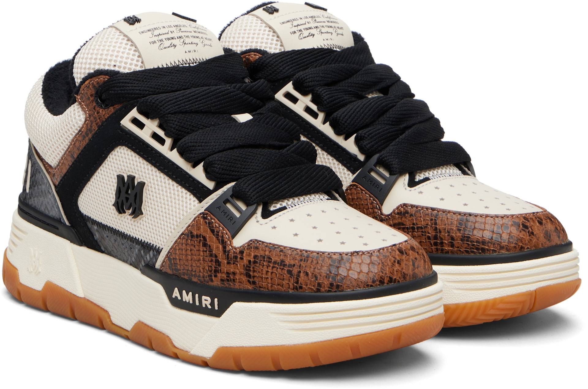 AMIRI - Off-White & Brown Snake MA-1 Sneakers