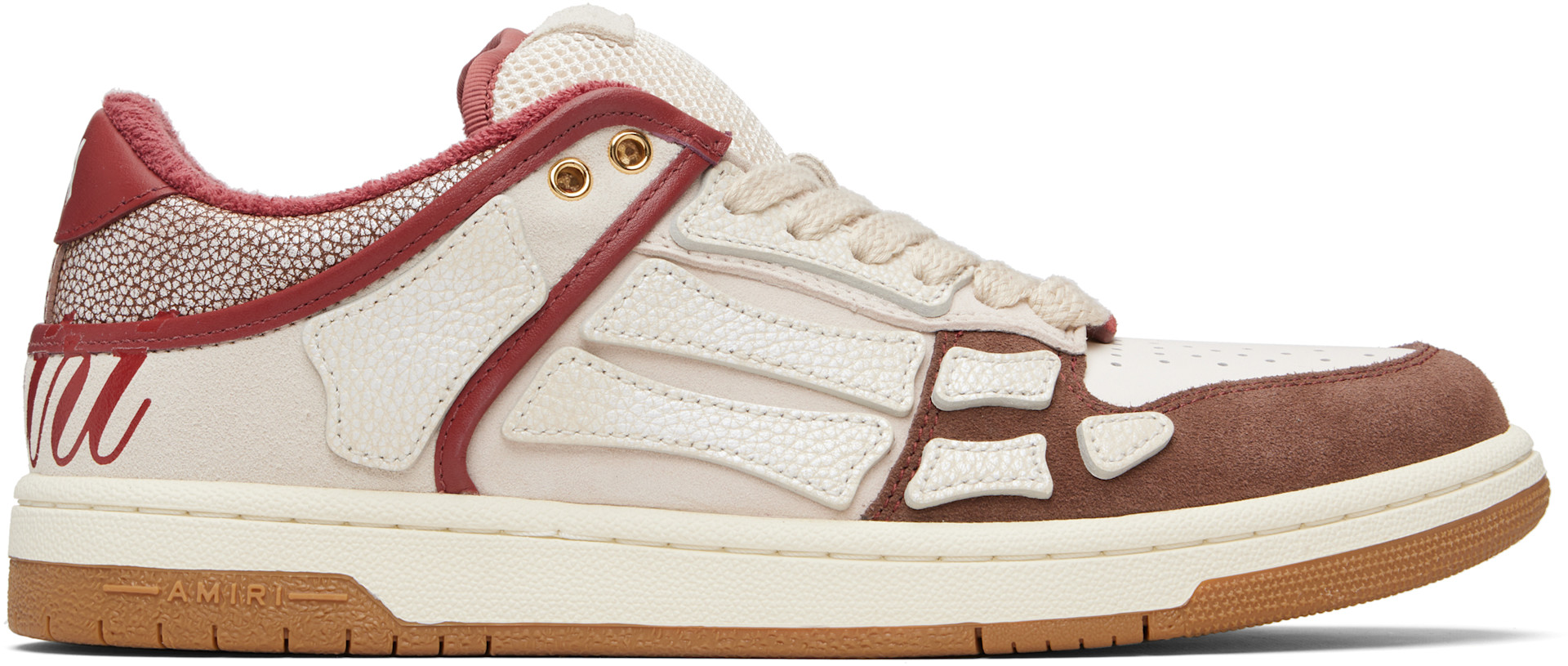 AMIRI - White & Red XL Skel Top Low Sneakers
