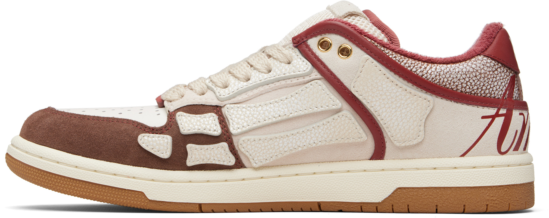 AMIRI: White & Red XL Skel Top Low Sneakers | SSENSE