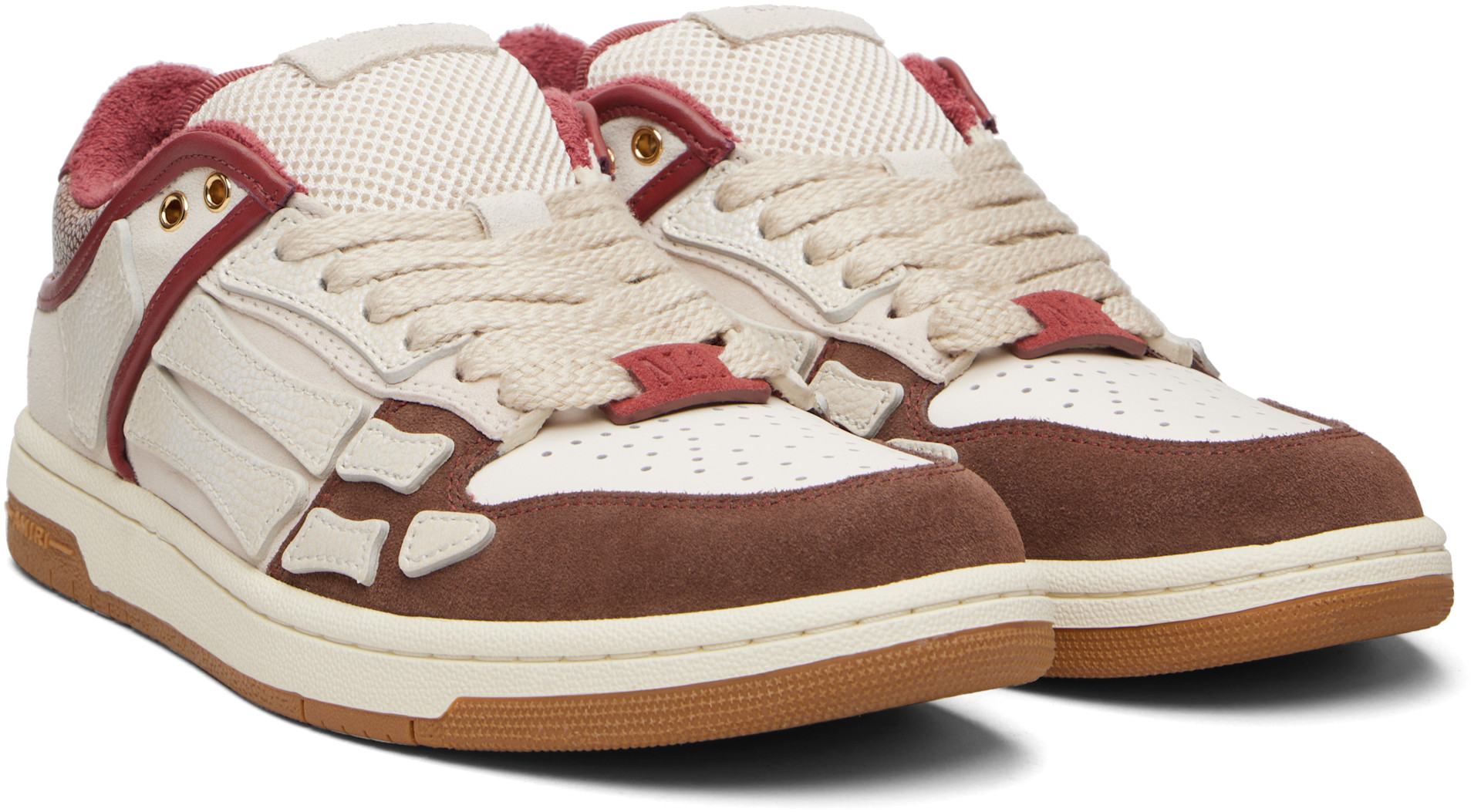 AMIRI - White & Red XL Skel Top Low Sneakers