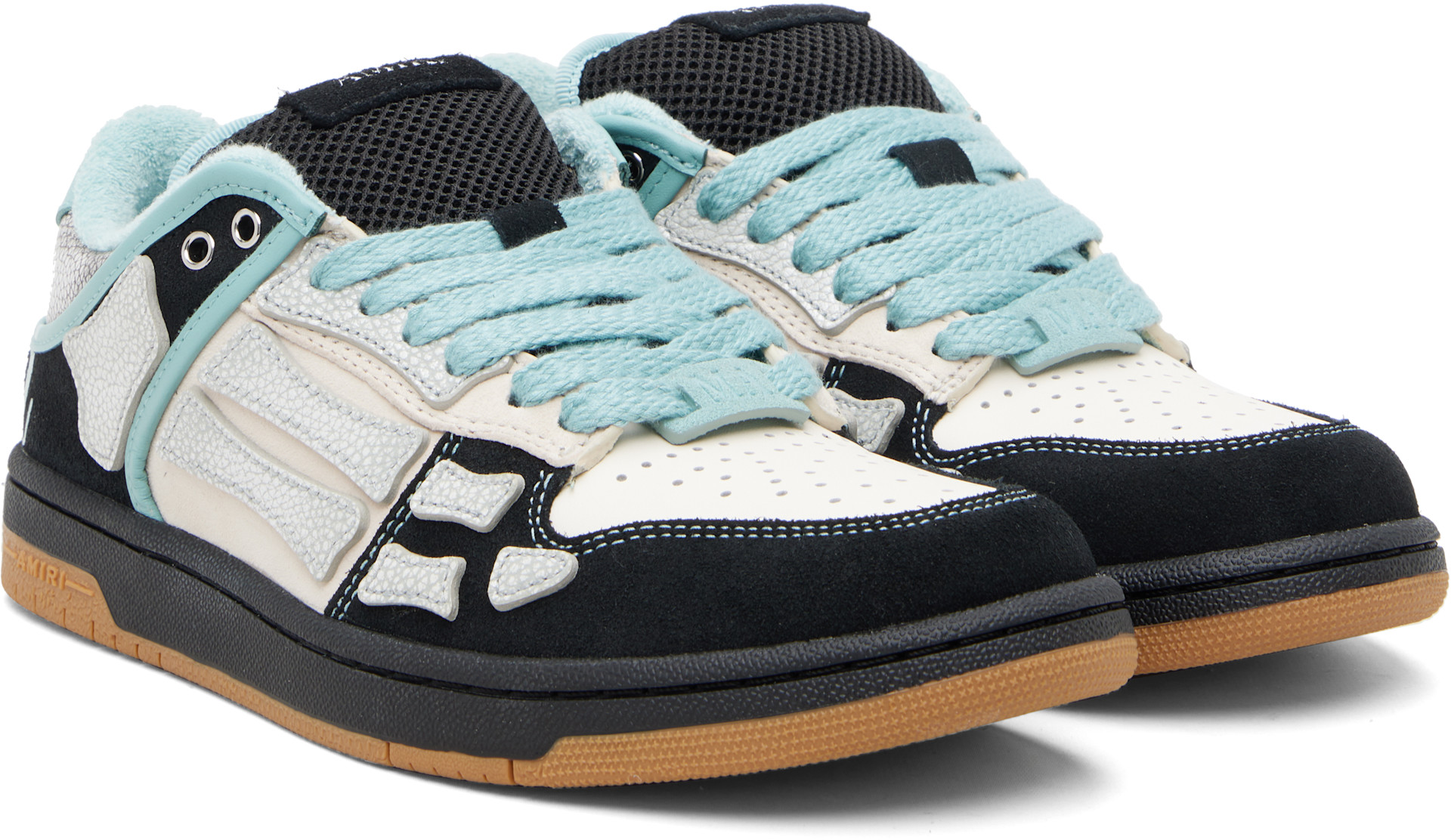 AMIRI: Black & Blue XL Skel Top Low Sneakers | SSENSE