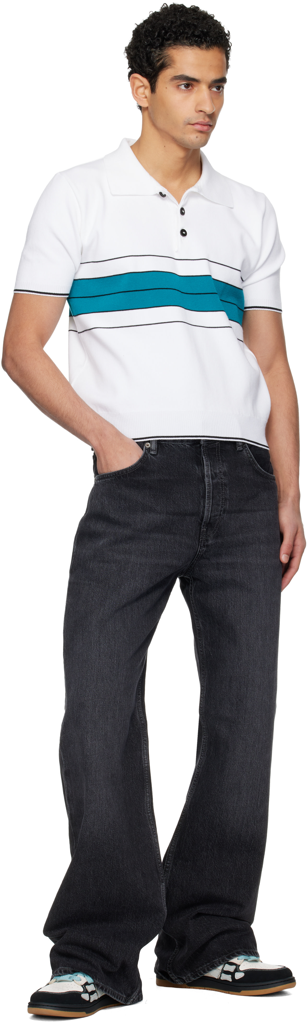 AMIRI - Black & Blue XL Skel Top Low Sneakers