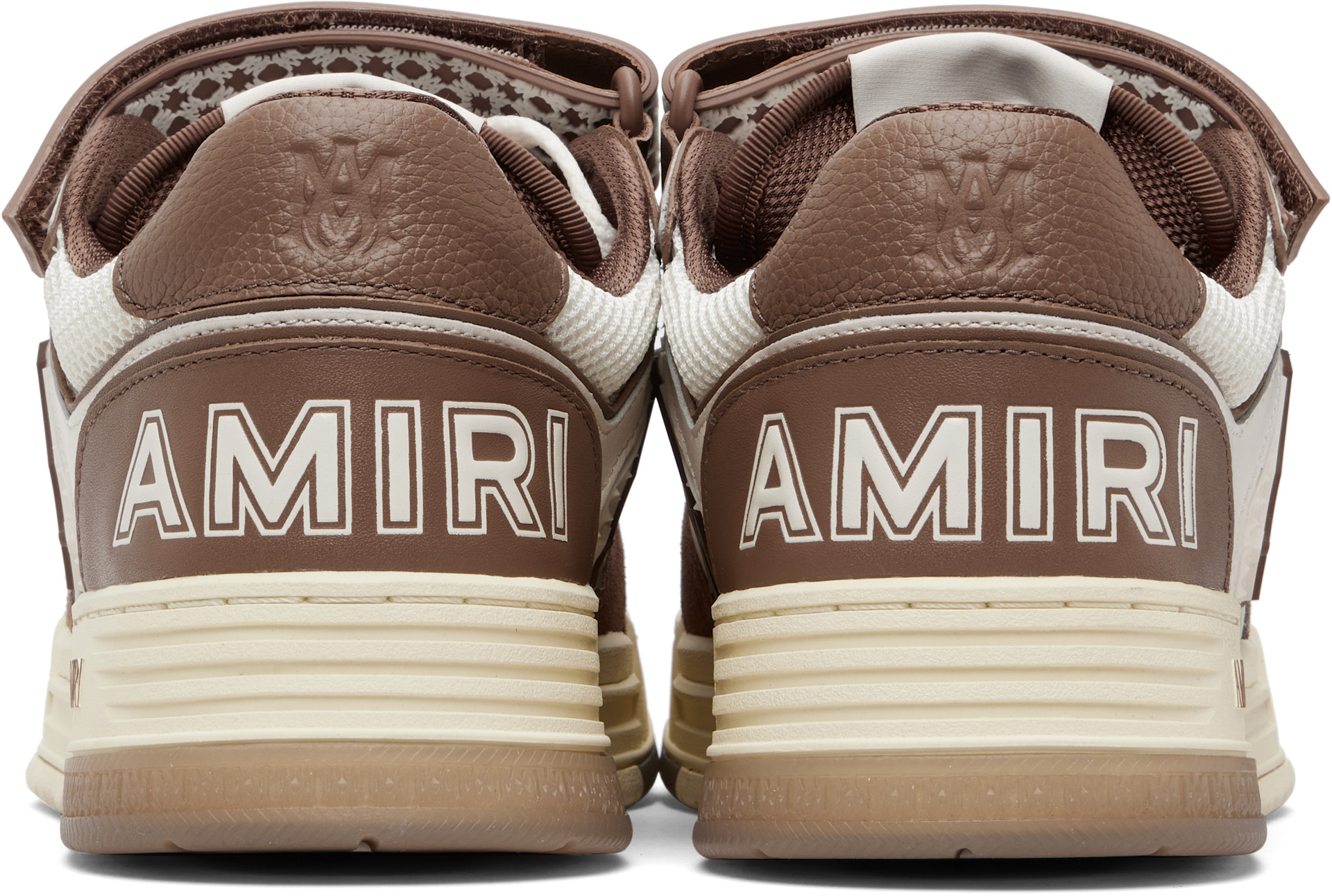 AMIRI - Baskets Skyline brun et blanc à monogramme