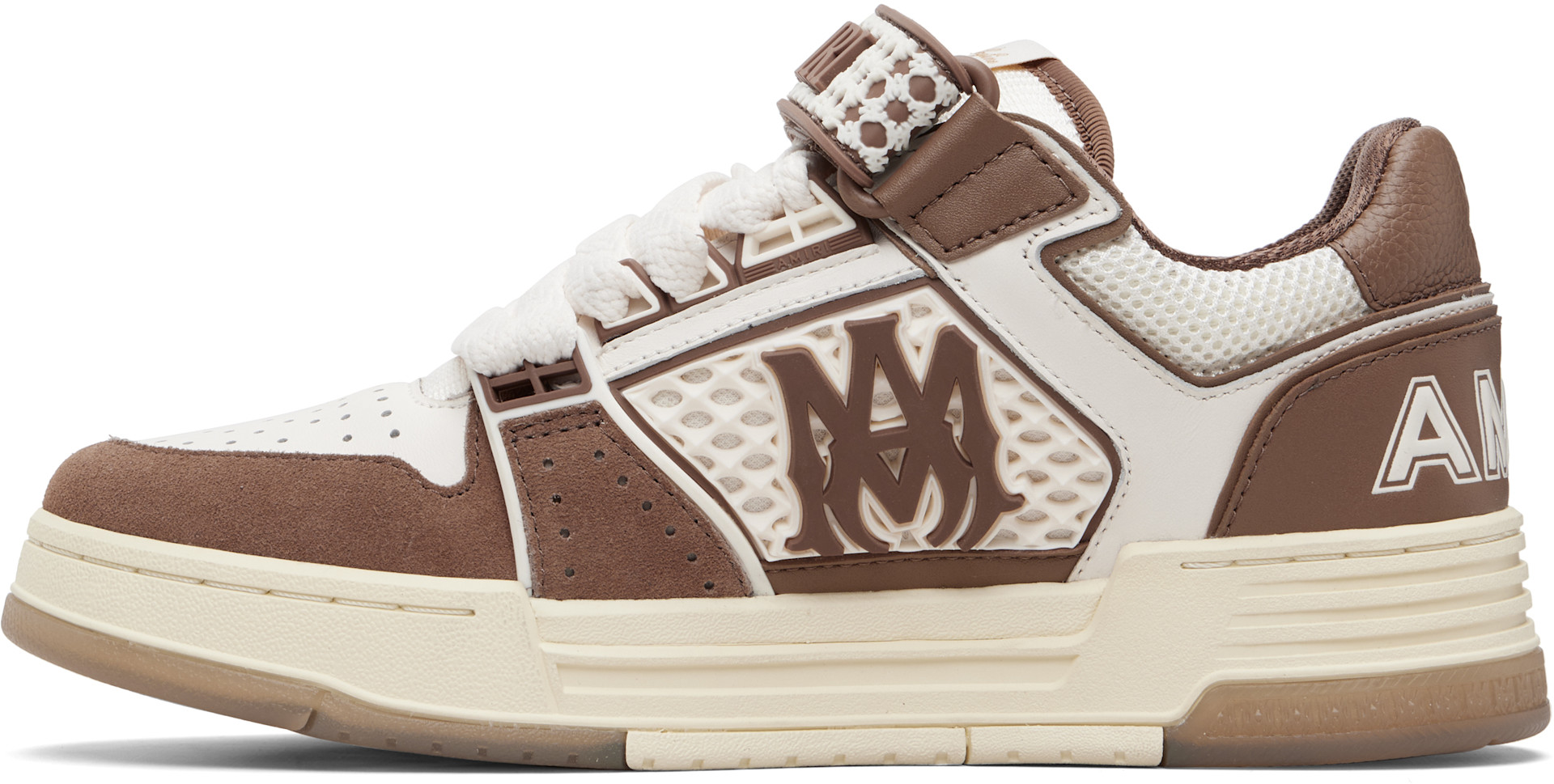 AMIRI - Baskets Skyline brun et blanc à monogramme