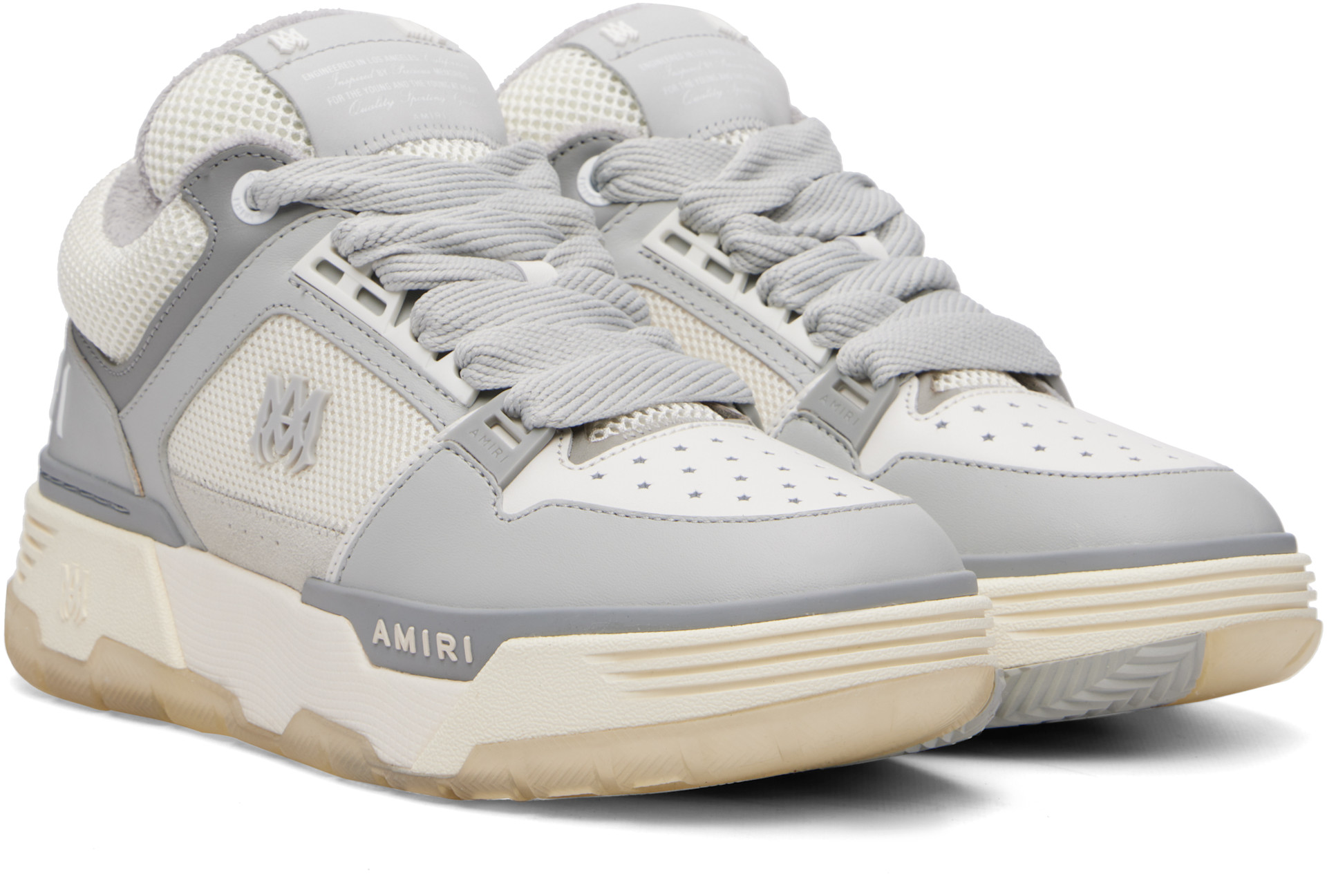 AMIRI: オフホワイト＆グレー MA-1 スニーカー | SSENSE 日本