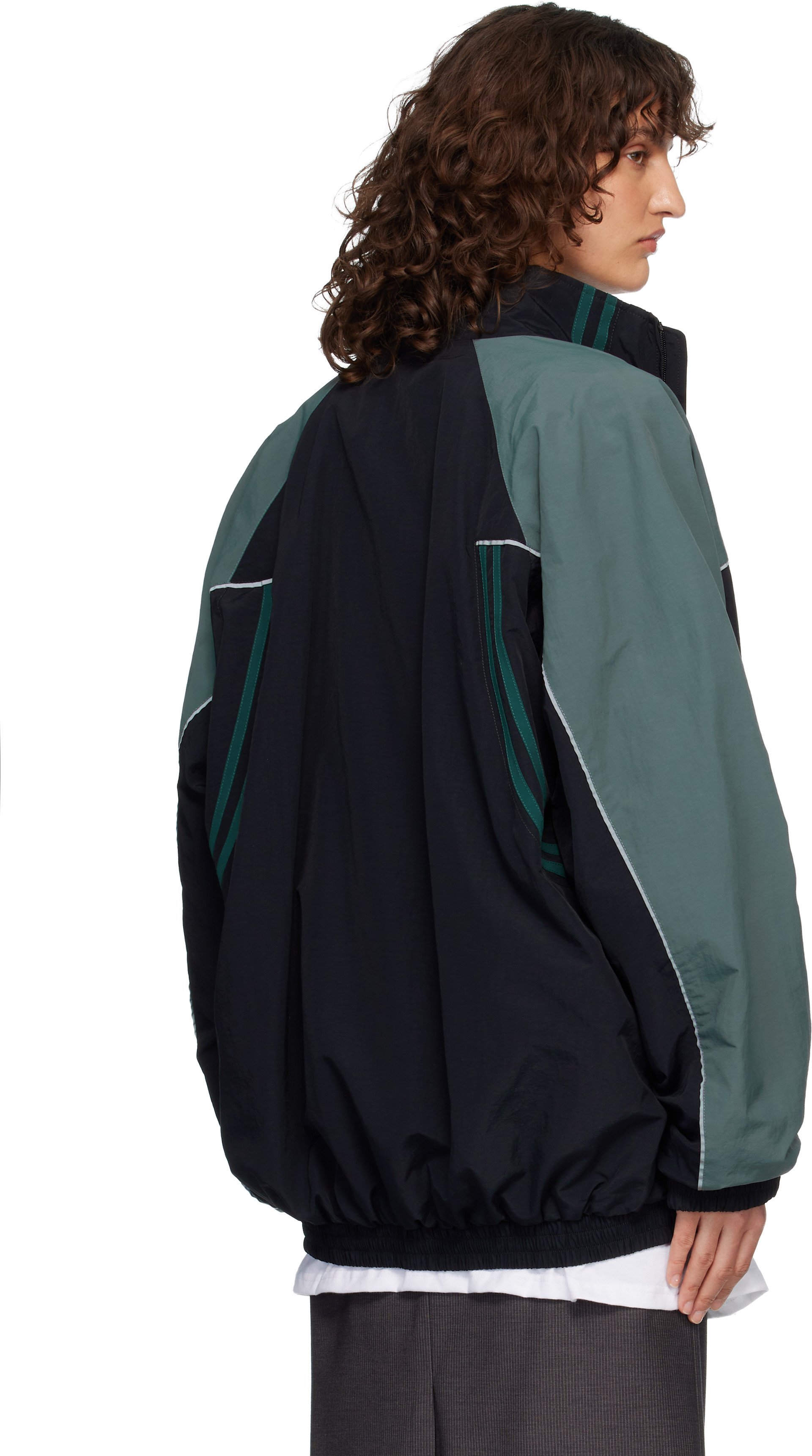 Martine Rose: Black & Green T-Lining Track Jacket | SSENSE Canada