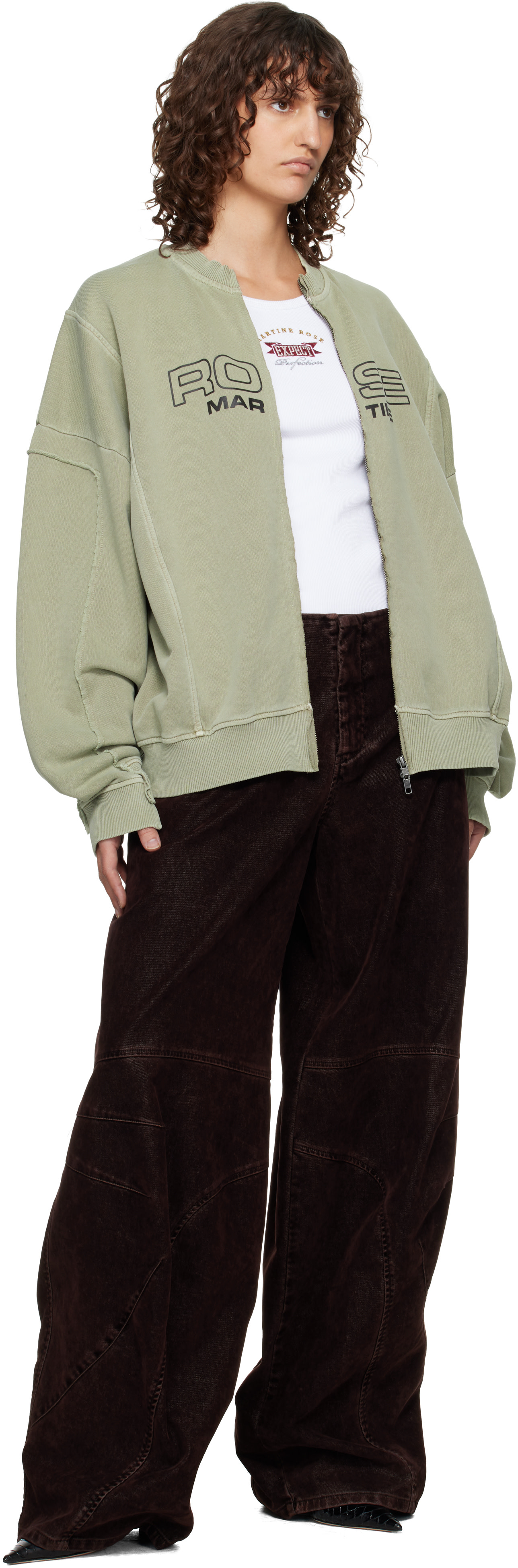 【即発送】martine rose zip up crew Sサイズ Martine Rose: Green Zip Up Crew Sweatshirt | SSENSE Canada