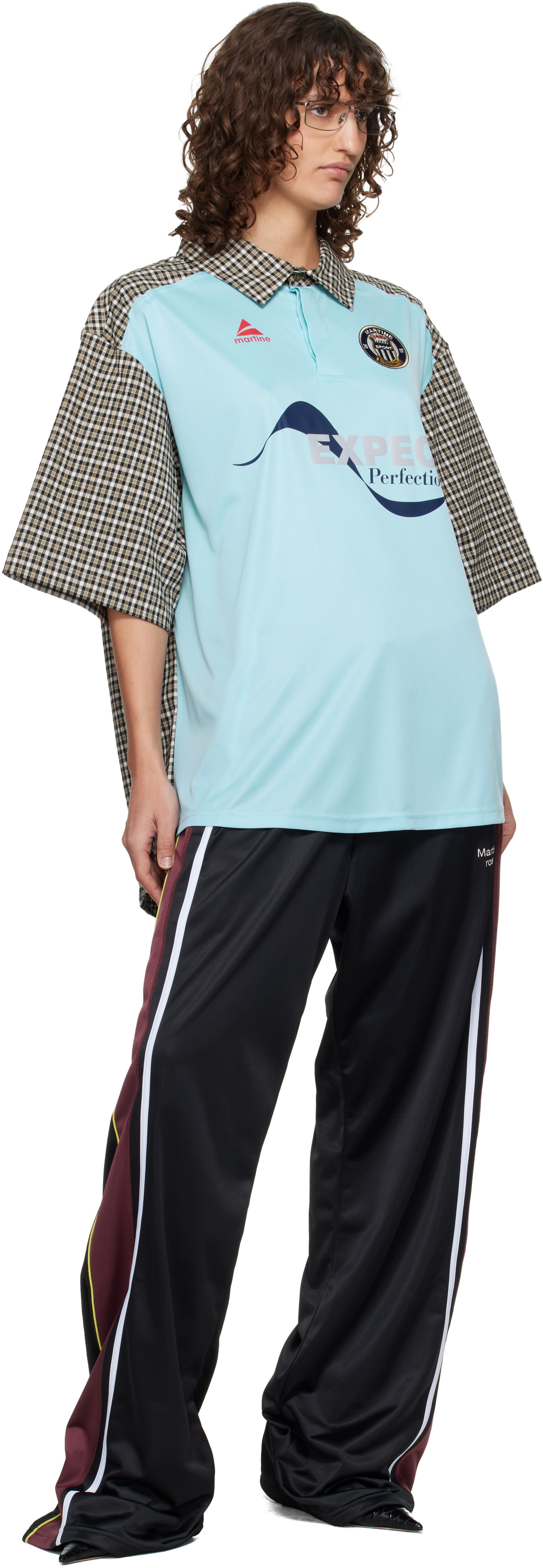 Martine Rose: Blue & Green S/S T-shirt Polo | SSENSE Canada