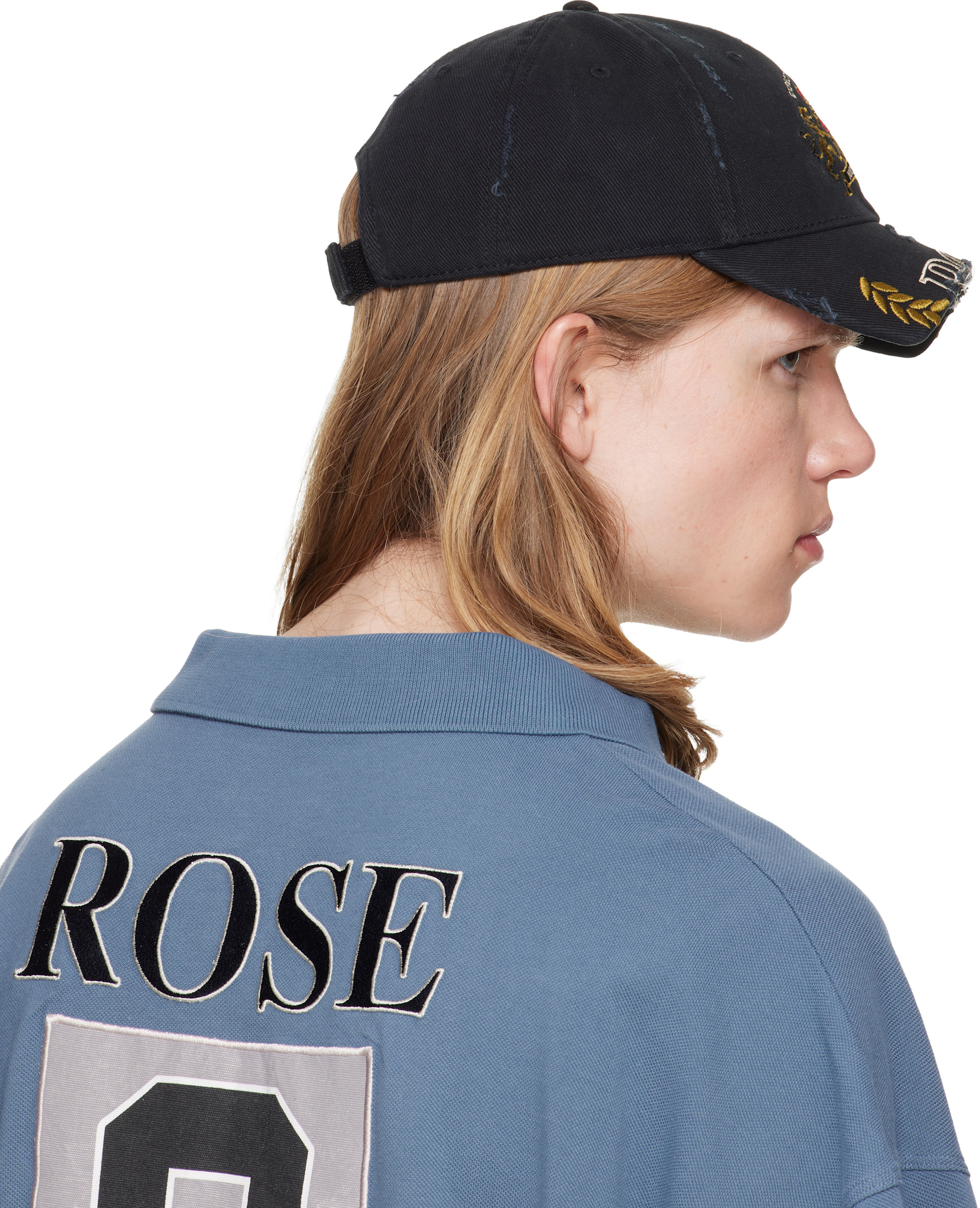 Martine Rose: Black Cut Peak Cap | SSENSE Australia