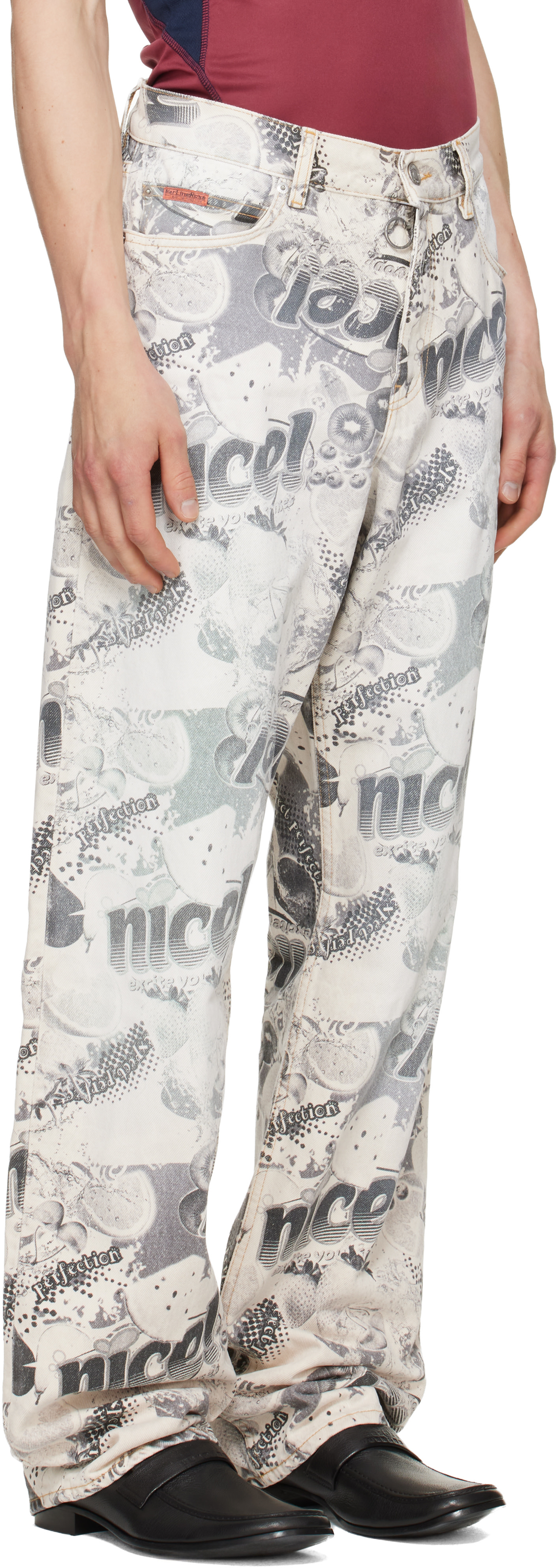 Martine Rose: White & Black 5 Pocket Relaxed Fit Jeans | SSENSE