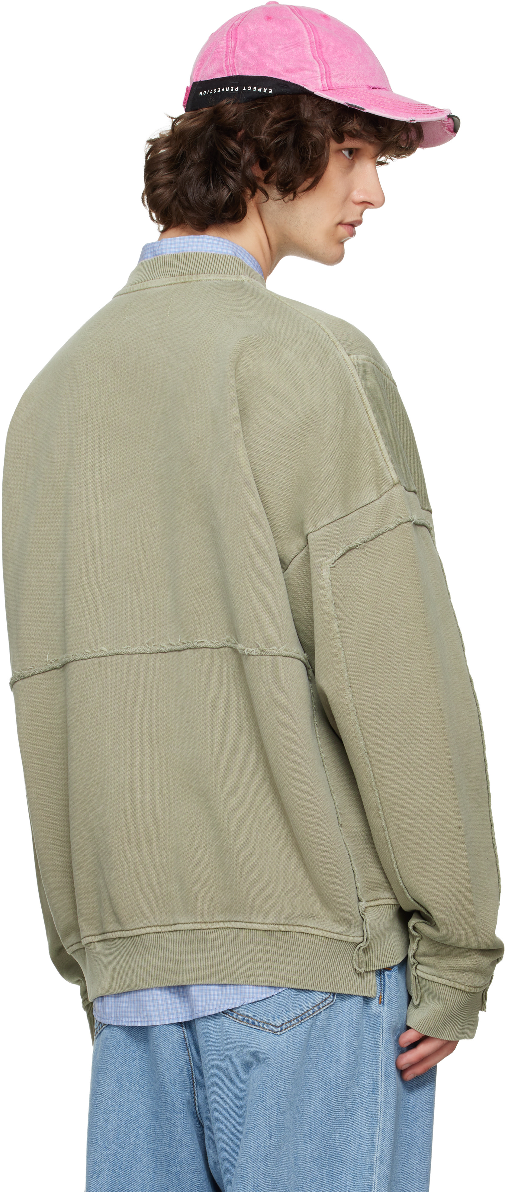 Martine Rose: Green Zip Up Crew Sweatshirt | SSENSE Canada Martine Rose: Green Zip Up Crew Sweatshirt | SSENSE Canada