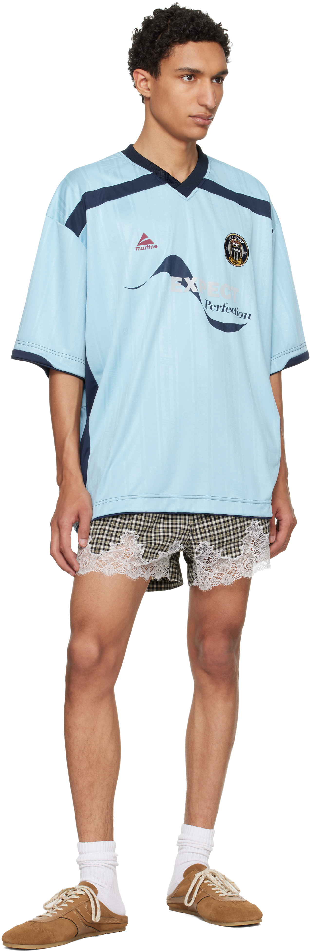 Martine Rose: Blue Football Jersey | SSENSE Canada