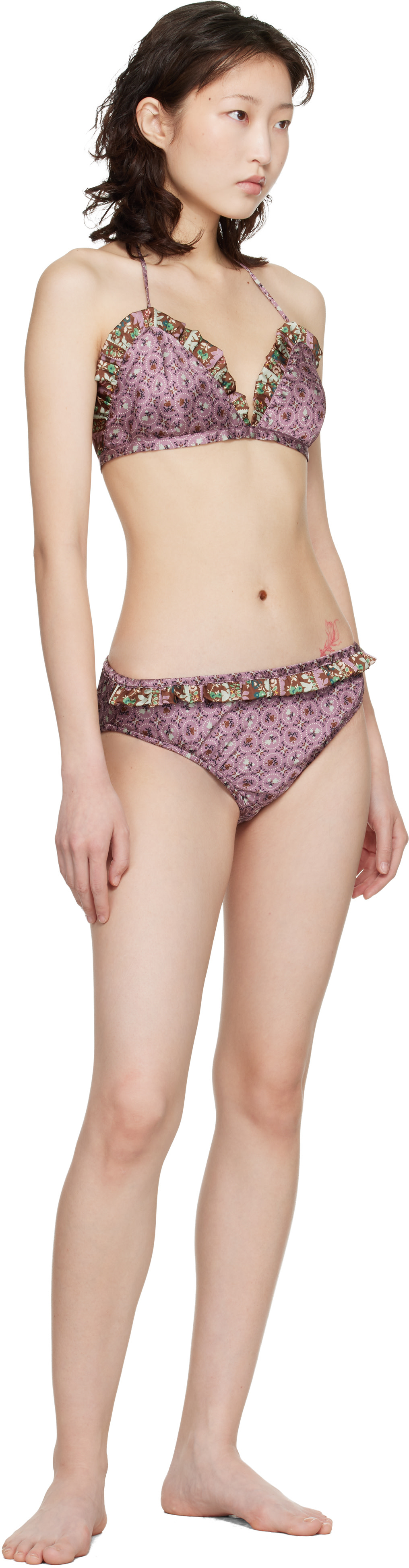 Anna Sui - Bikini mauve en satin