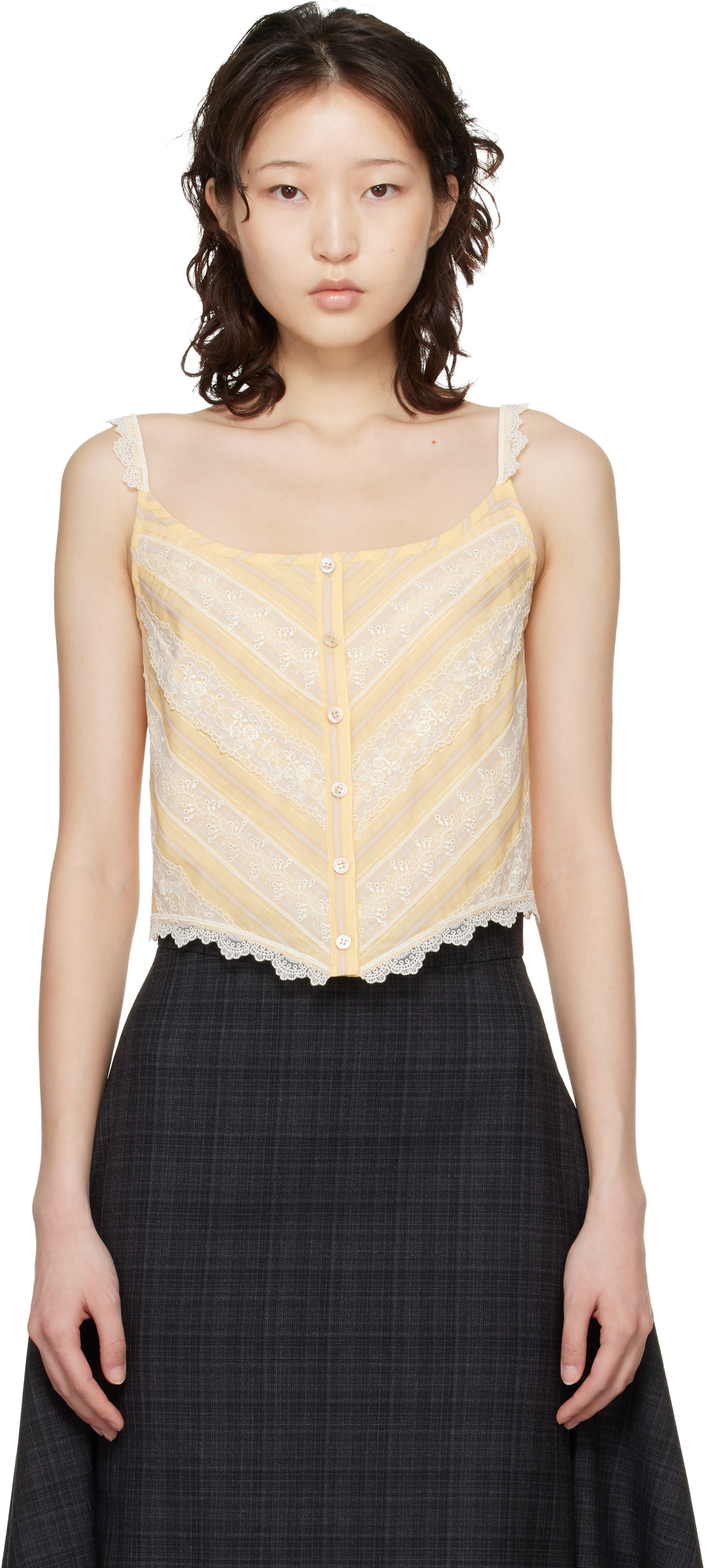 Anna Sui - Haut de style corset jaune