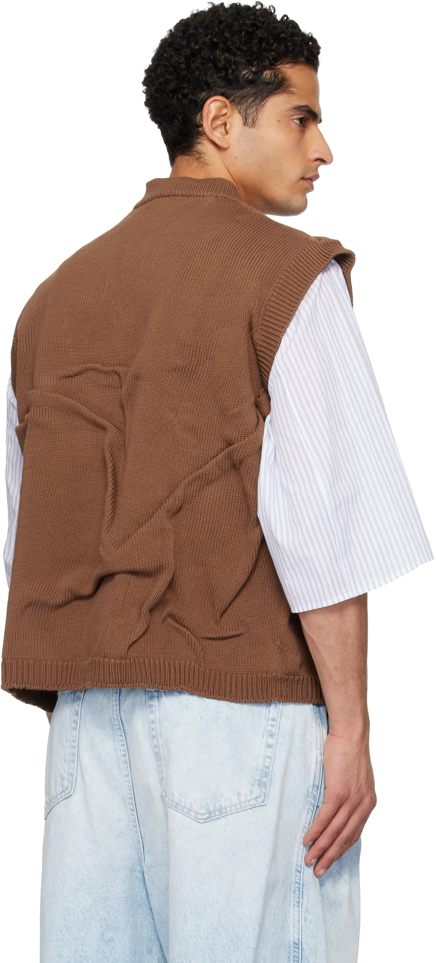 Hed Mayner - Brown Knit Sweater Vest
