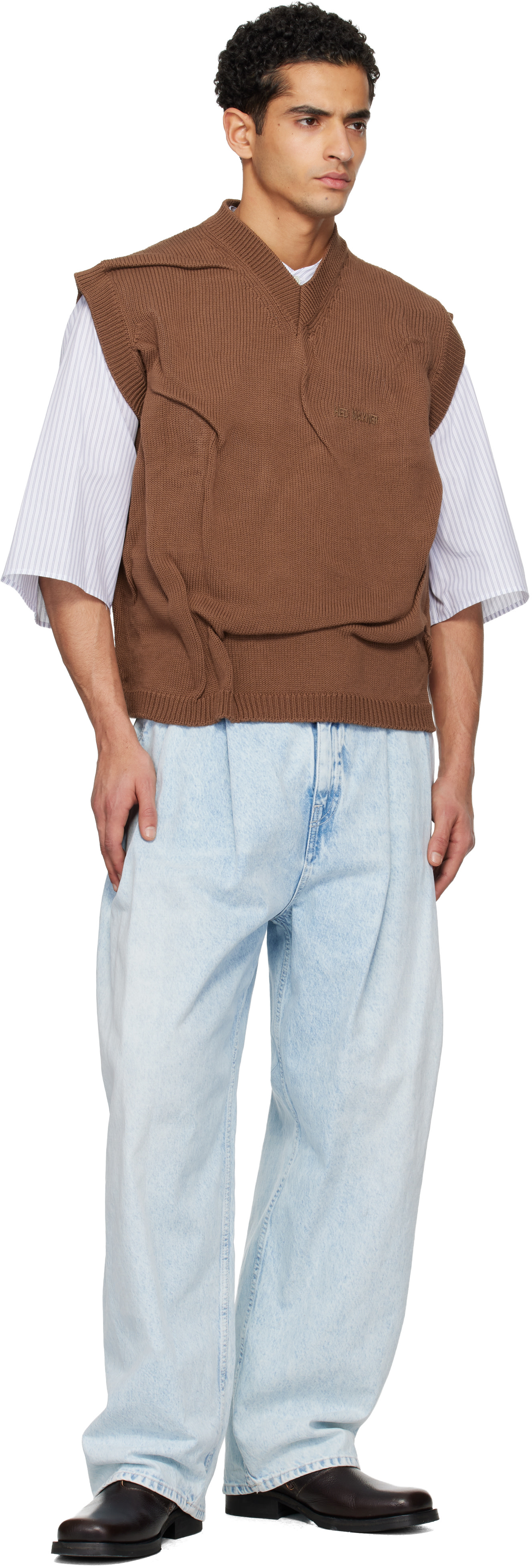 Hed Mayner - Brown Knit Sweater Vest