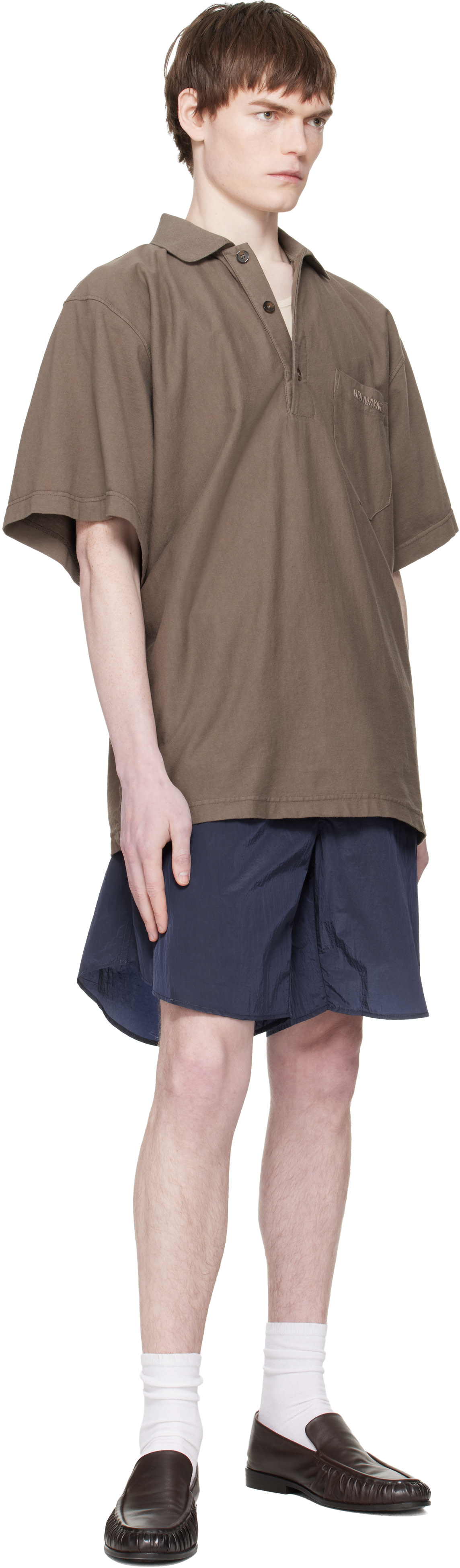Hed Mayner - Navy Curved Shorts