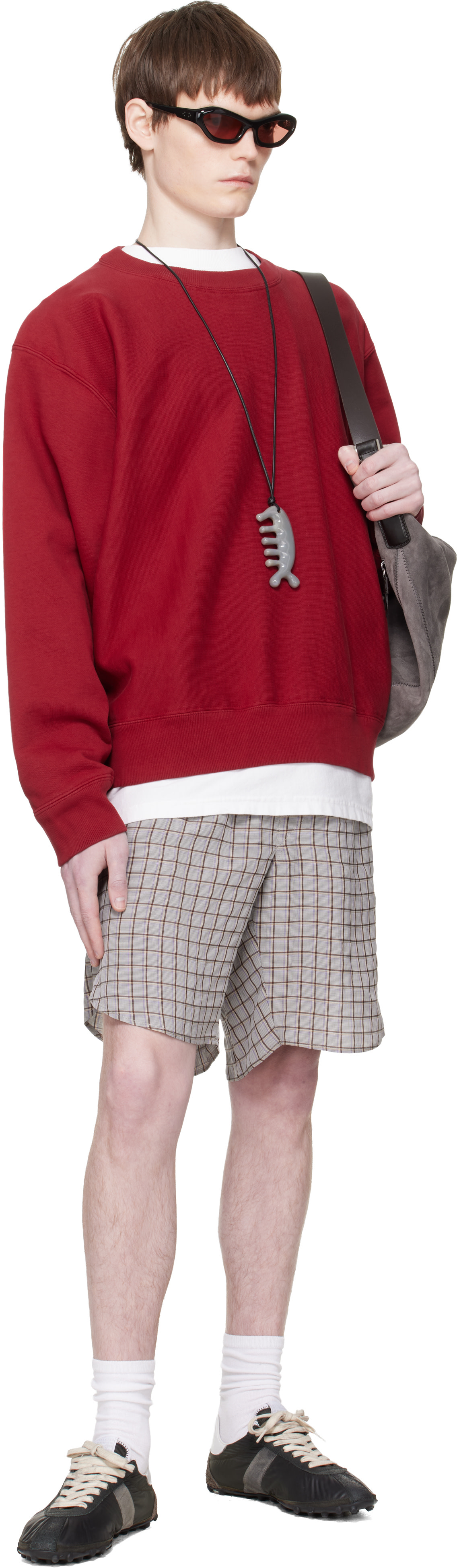 Hed Mayner: Red Embroidered-Logo Sweatshirt | SSENSE