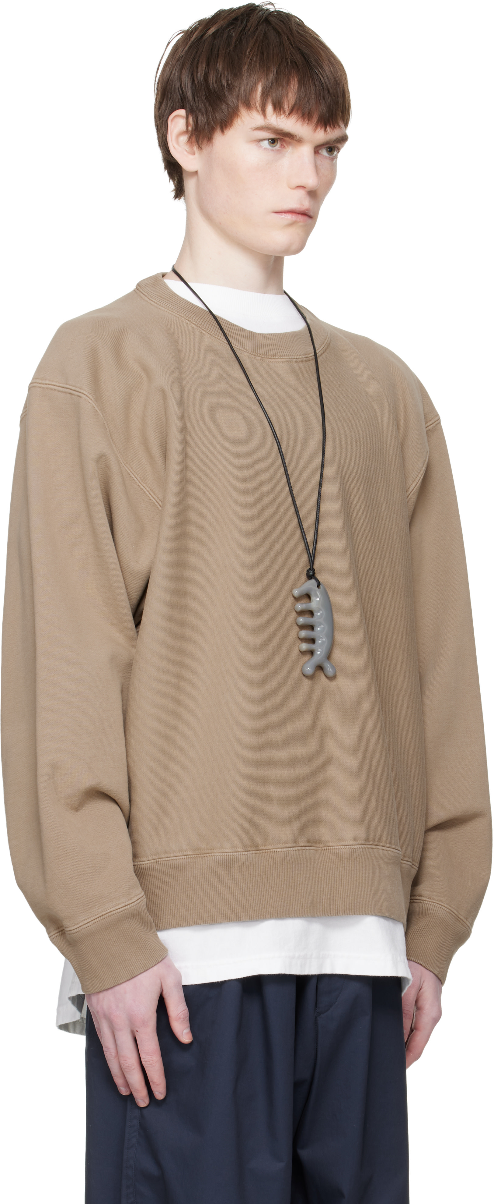 Hed Mayner - Pull molletonné brun à logo brodé