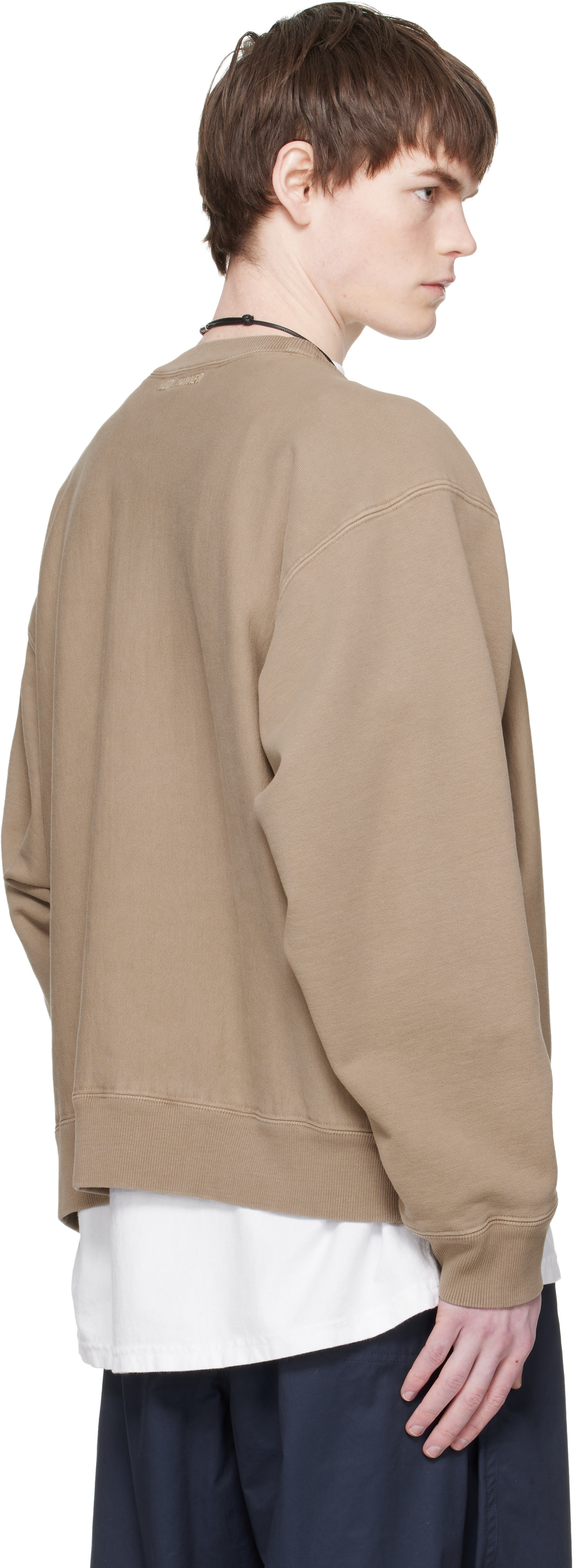 Hed Mayner - Pull molletonné brun à logo brodé