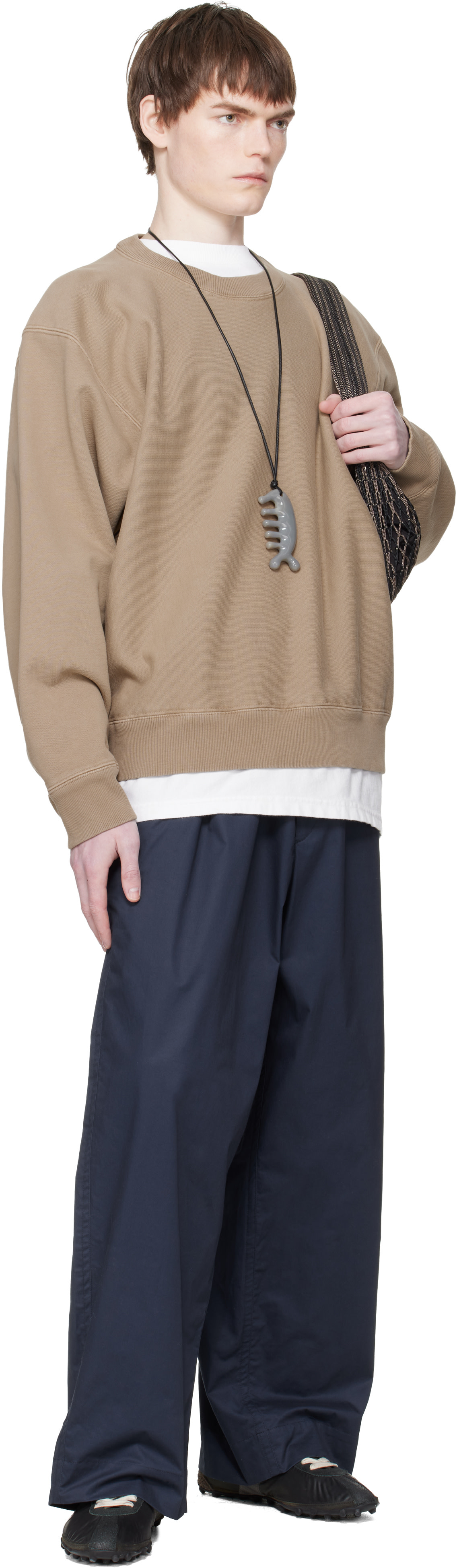 Hed Mayner - Pull molletonné brun à logo brodé