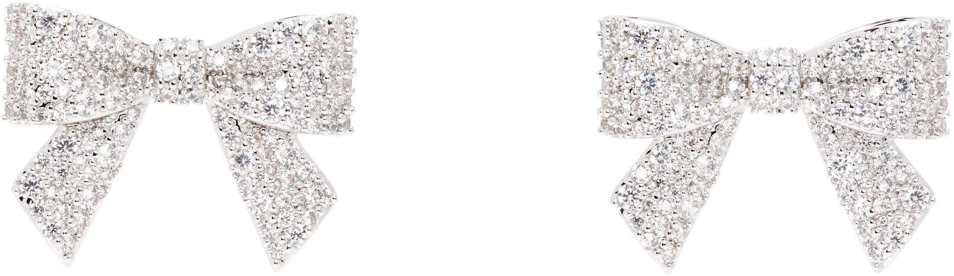 SHUSHU/TONG: YVMIN Edition Pave Bowknot Earrings | SSENSE Puerto Rico