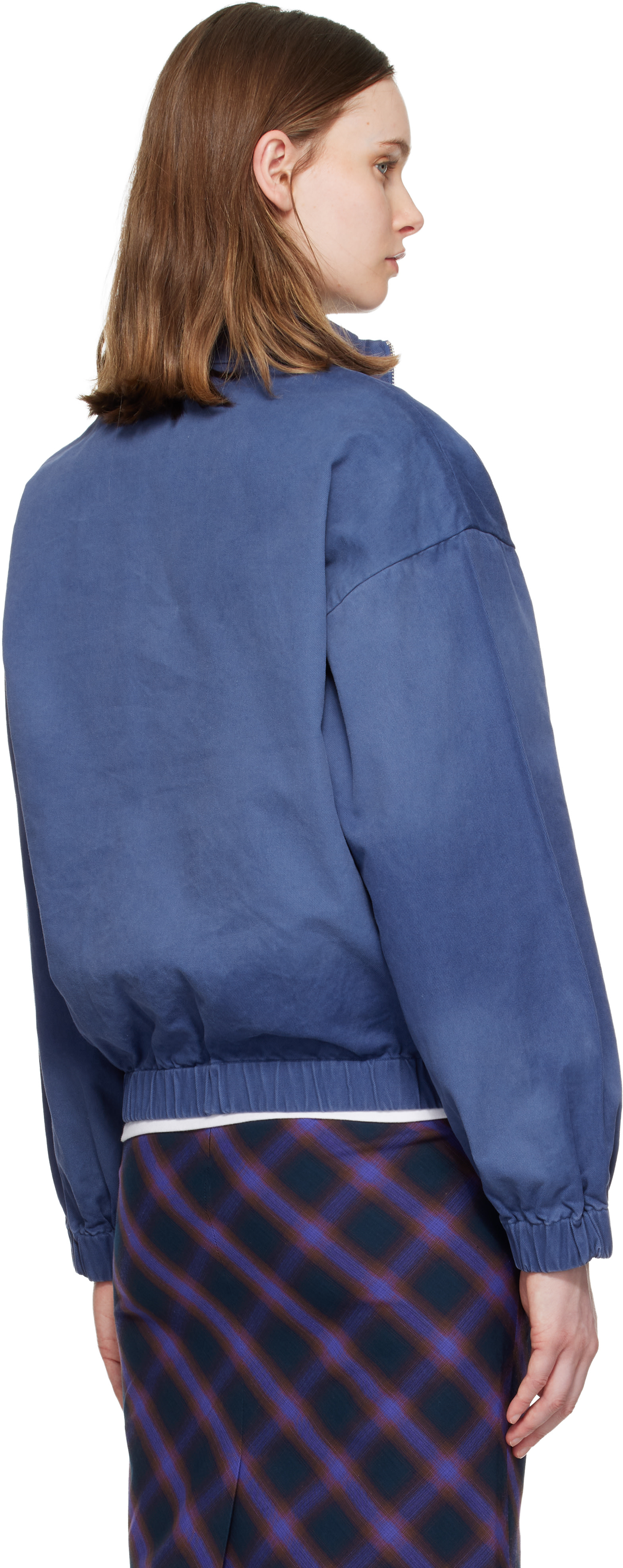 SHUSHU/TONG - Pull molletonné bleu à col droit