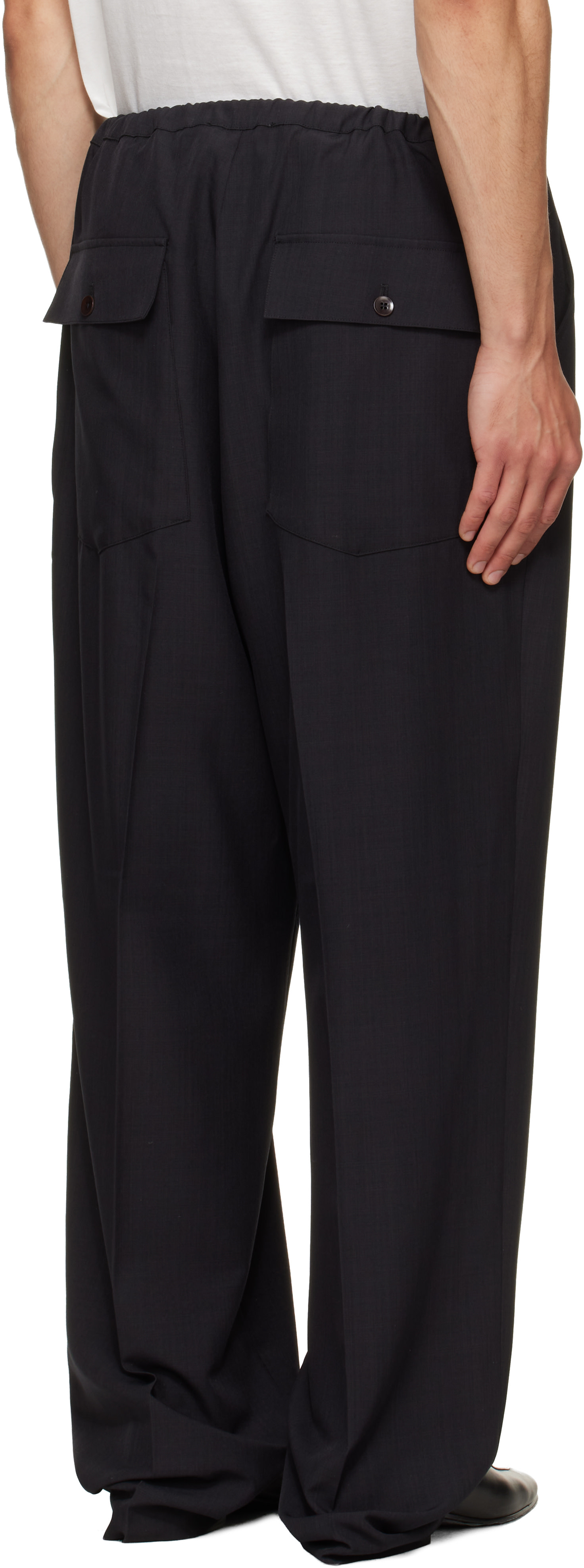 Second/Layer - Pantalon ample Primo noir