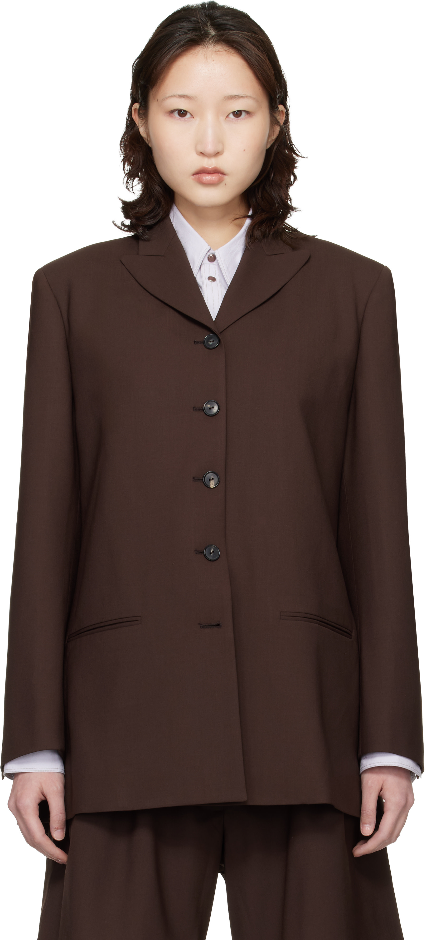 CORDERA - Veston façon tailleur brun